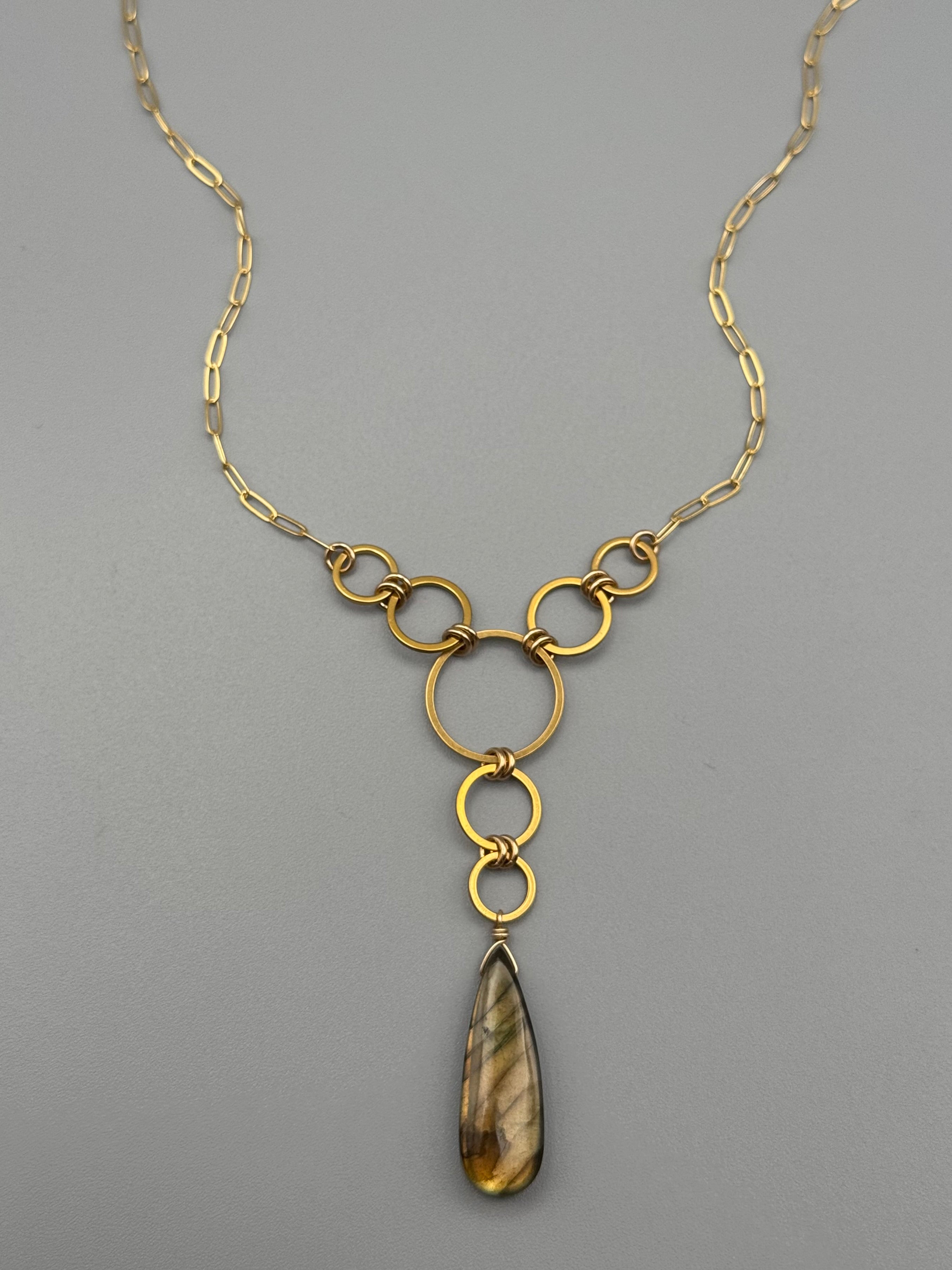 •UNION• golden labradorite + gold necklace (16"-18" long)