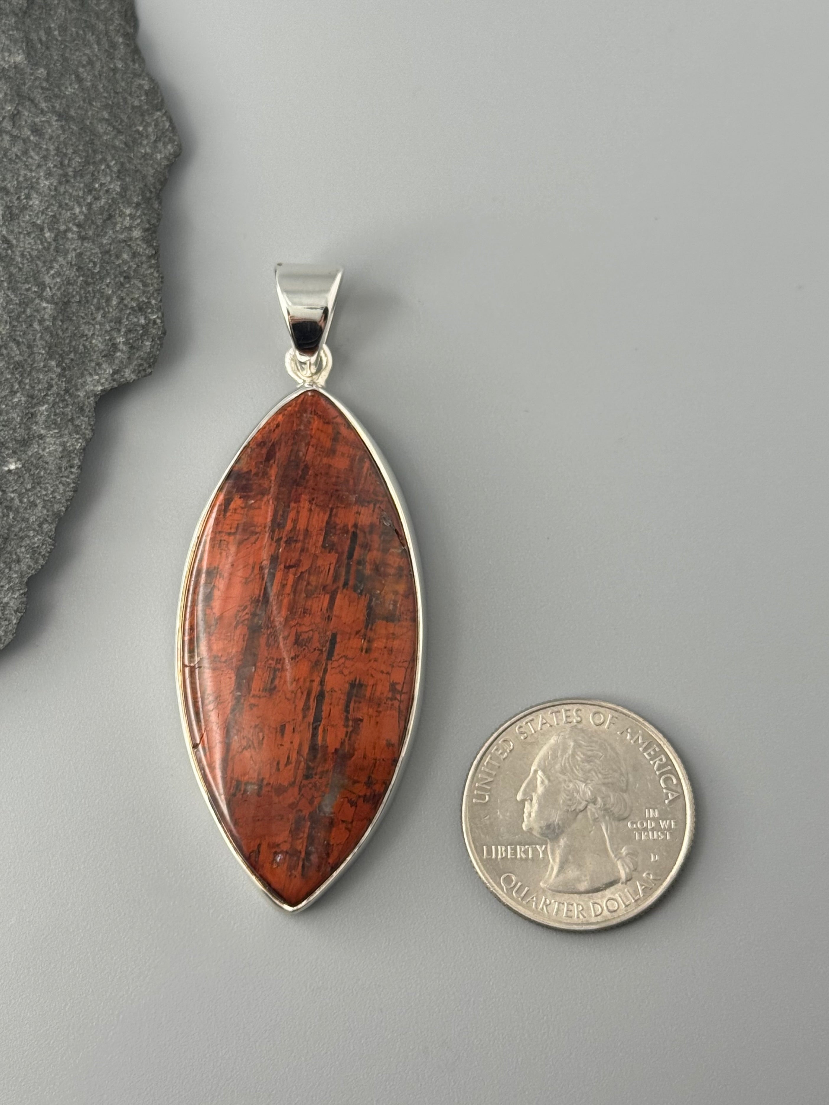 •RED PIETERSITE - MARQUISE• sterling silver pendant