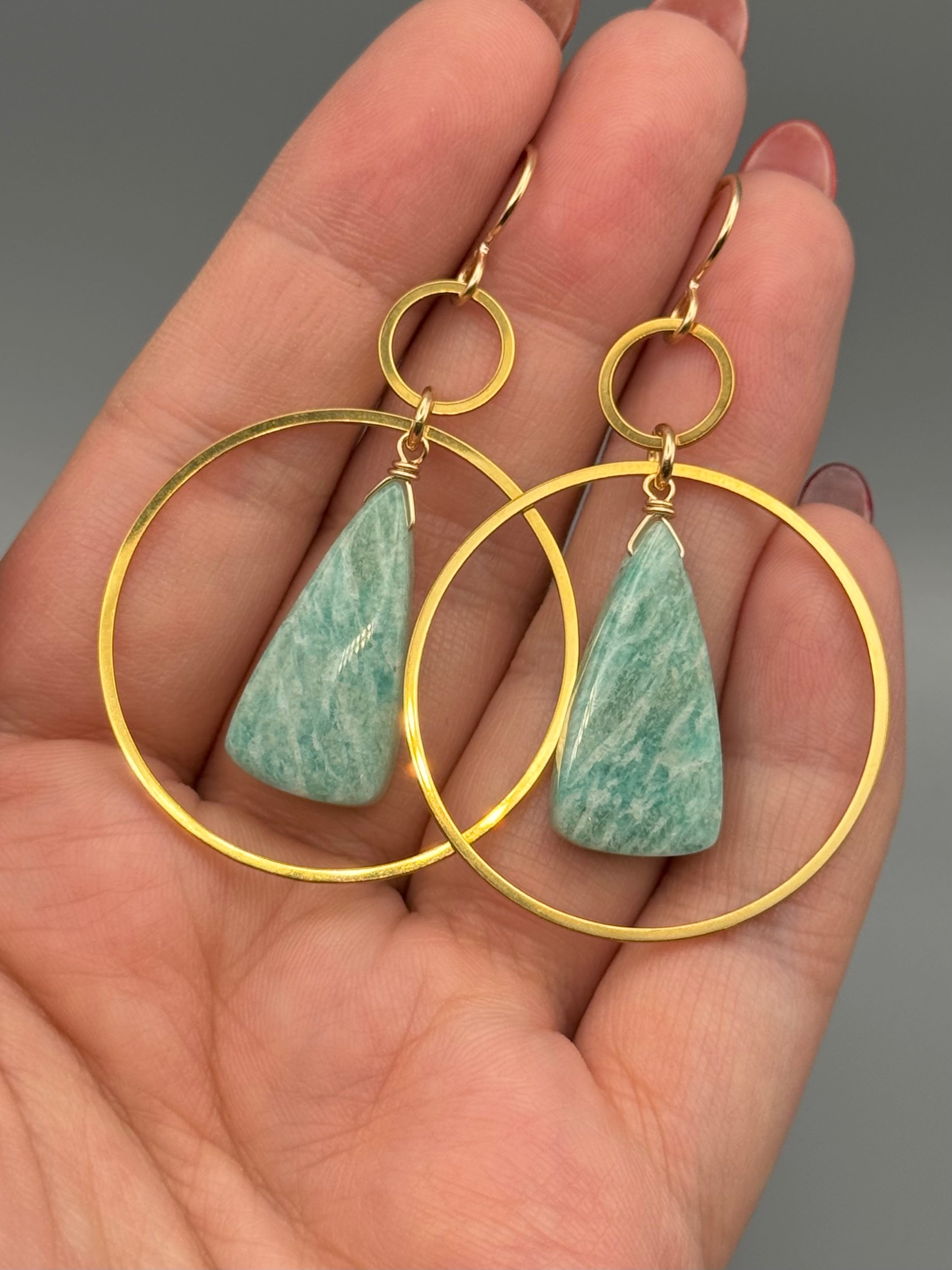 •EQUA-LUNA• amazonite + gold earrings