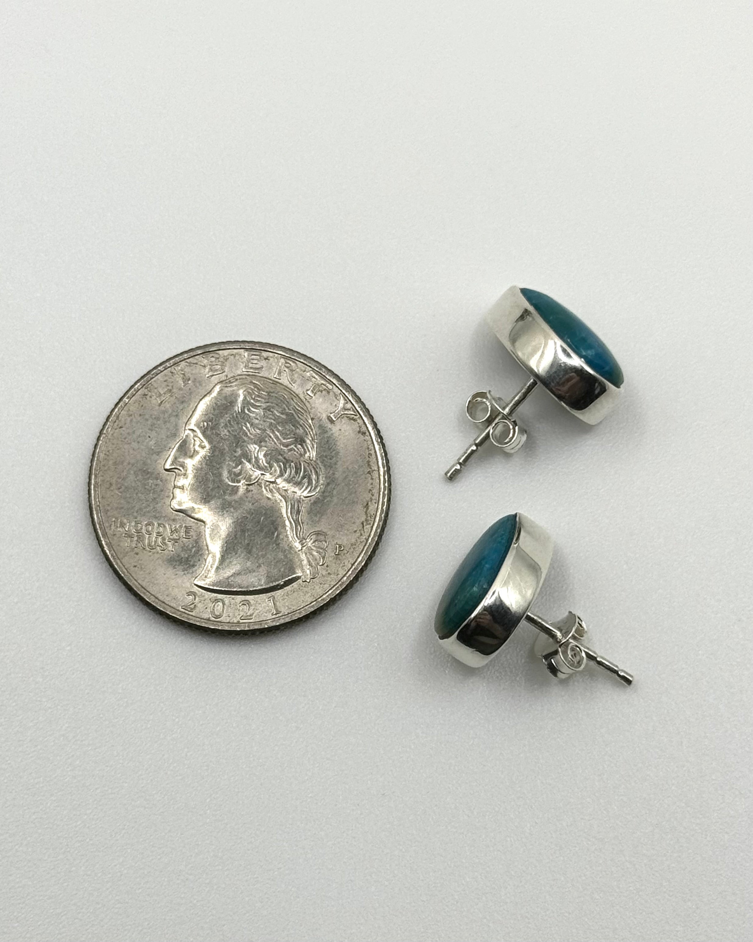 •PERUVIAN OPAL - TEARDROP• silver bezel set stud earrings