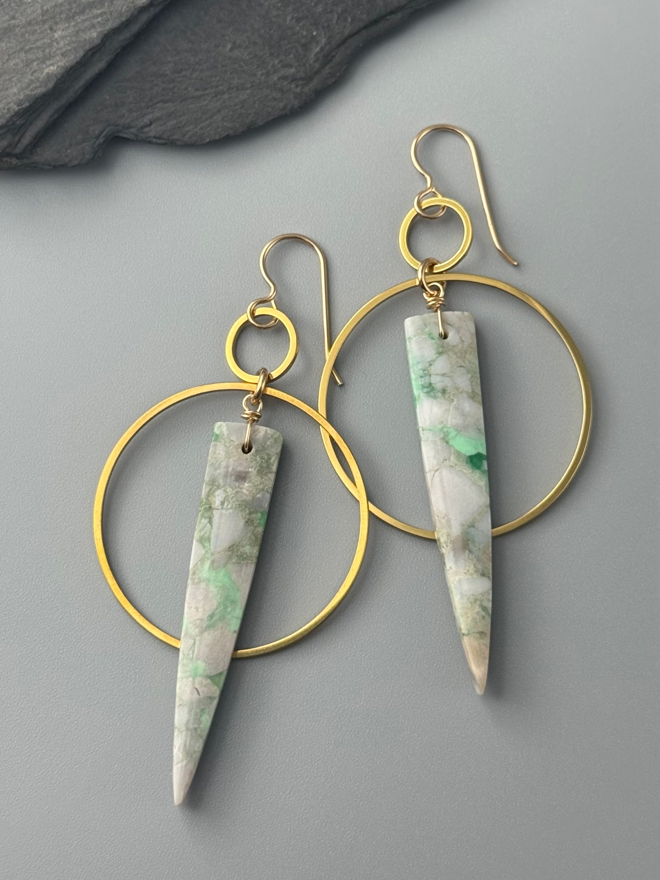 •EQUA-ORBIT• utah variscite + gold earrings