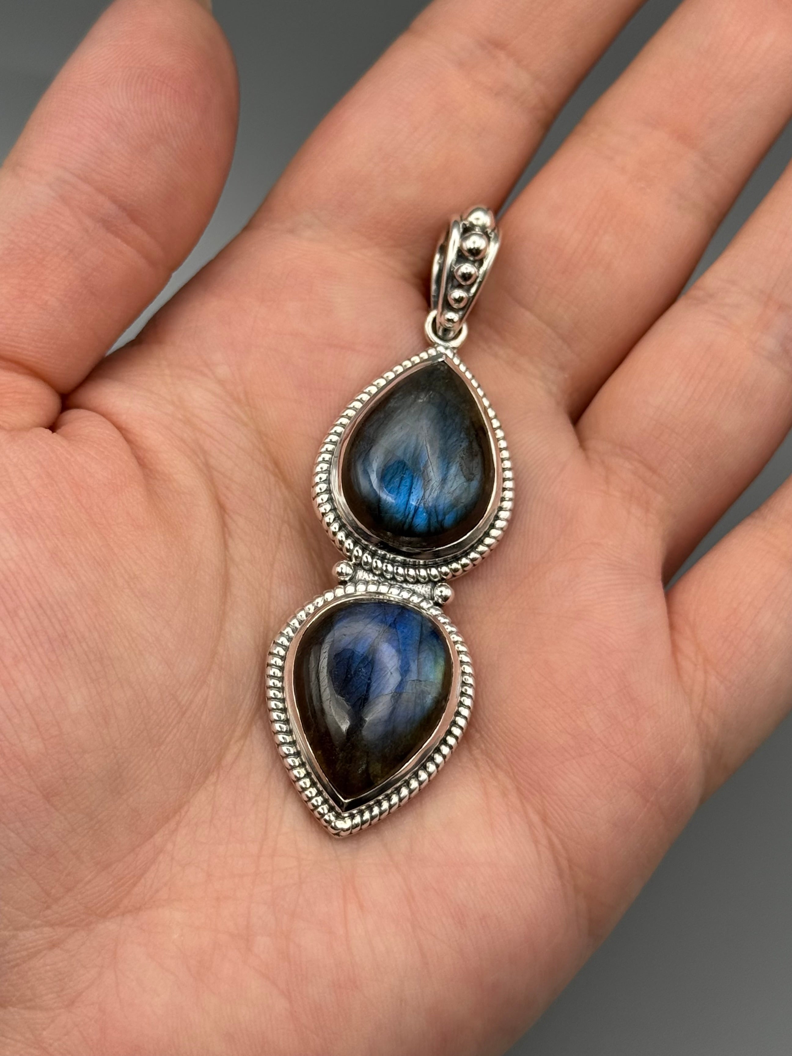 •LABRADORITE - DUALITY• sterling silver pendant