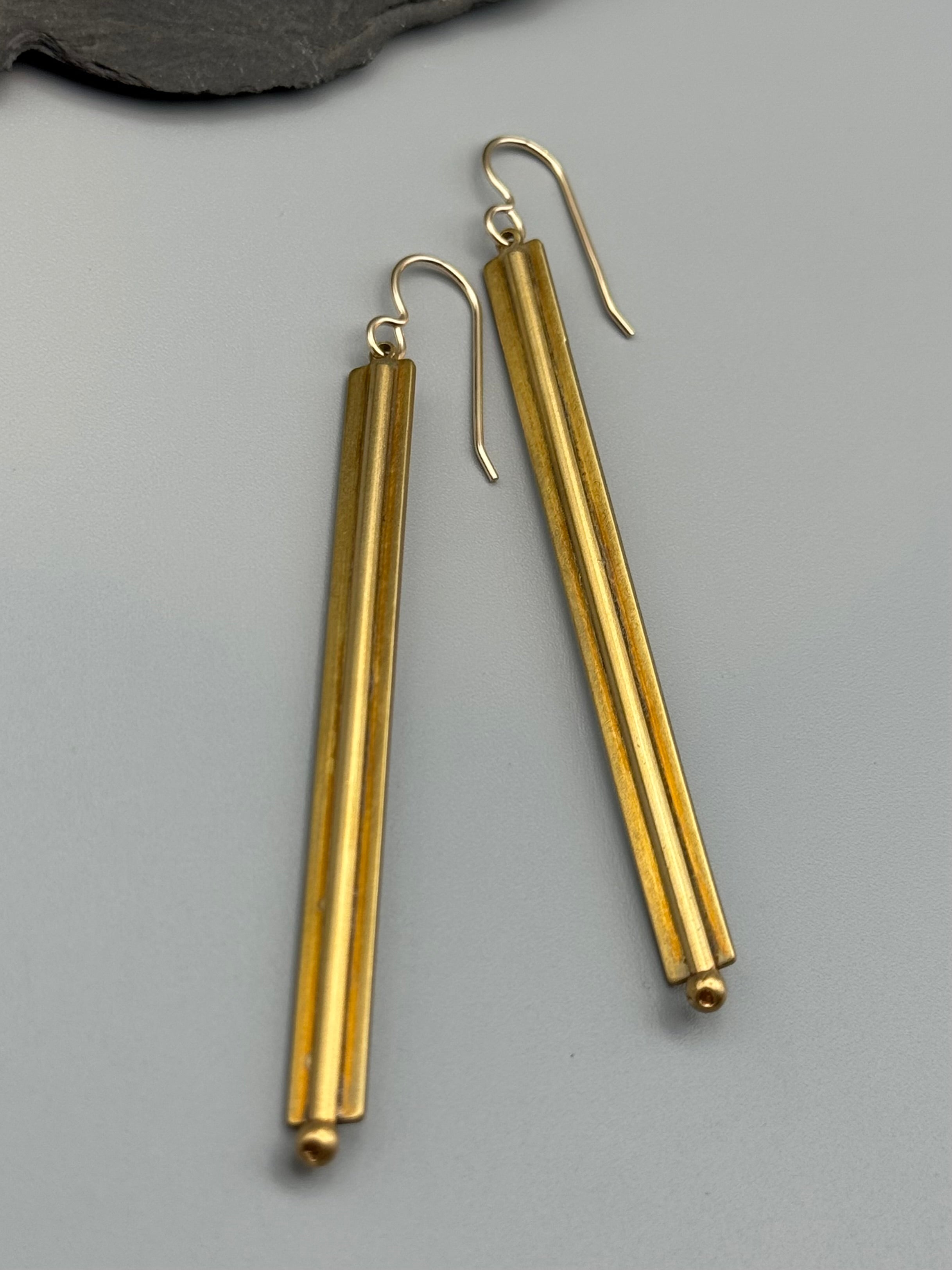 •SLAT• gold dangle earrings