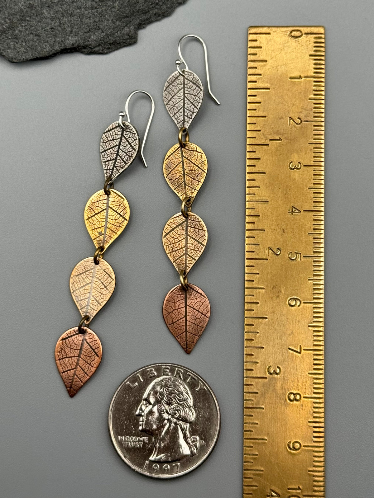 •NATURE'S RHYTHM• mixed metal dangle earrings
