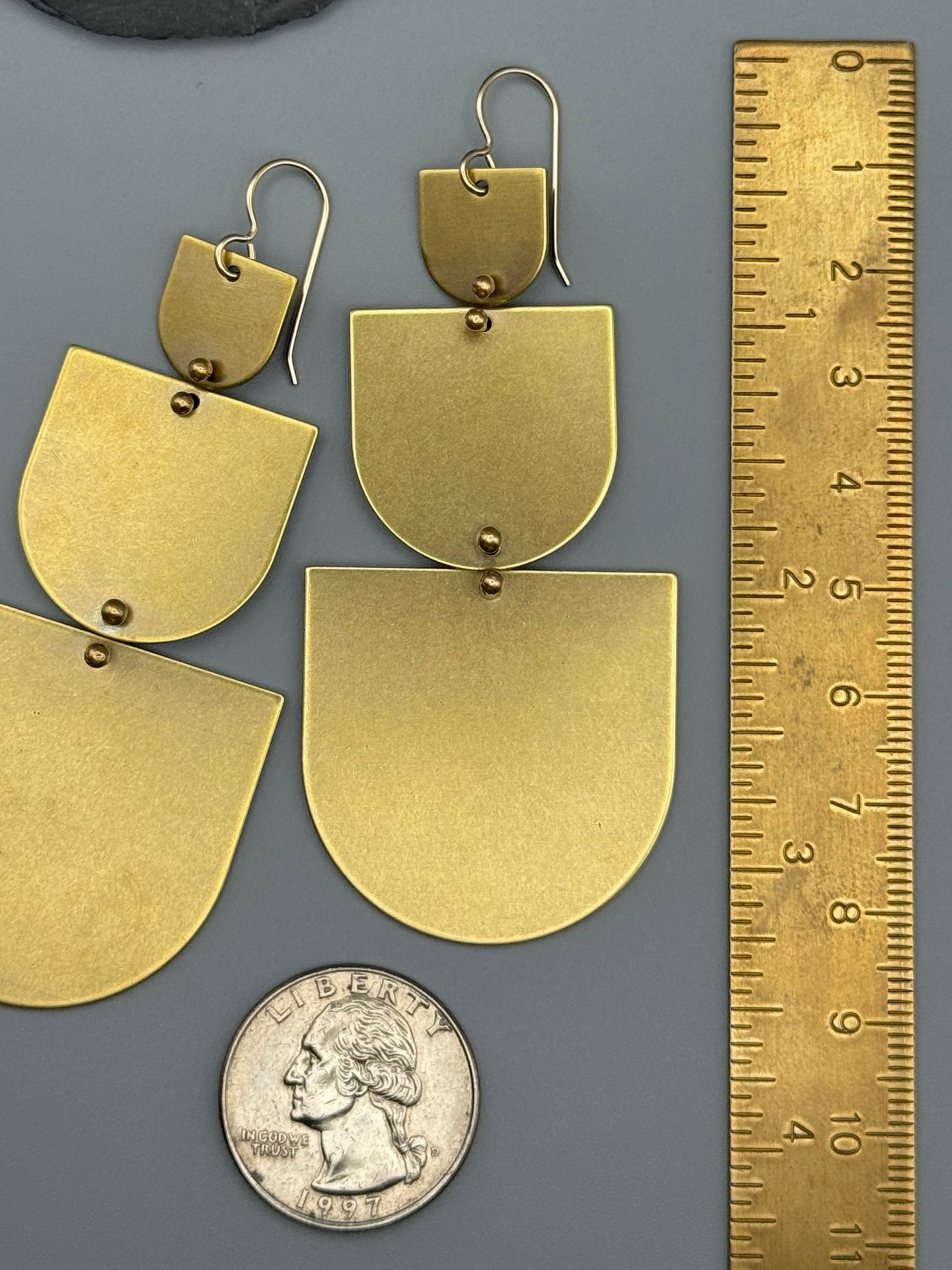 •THREE OF CUPS• gold dangle earrings