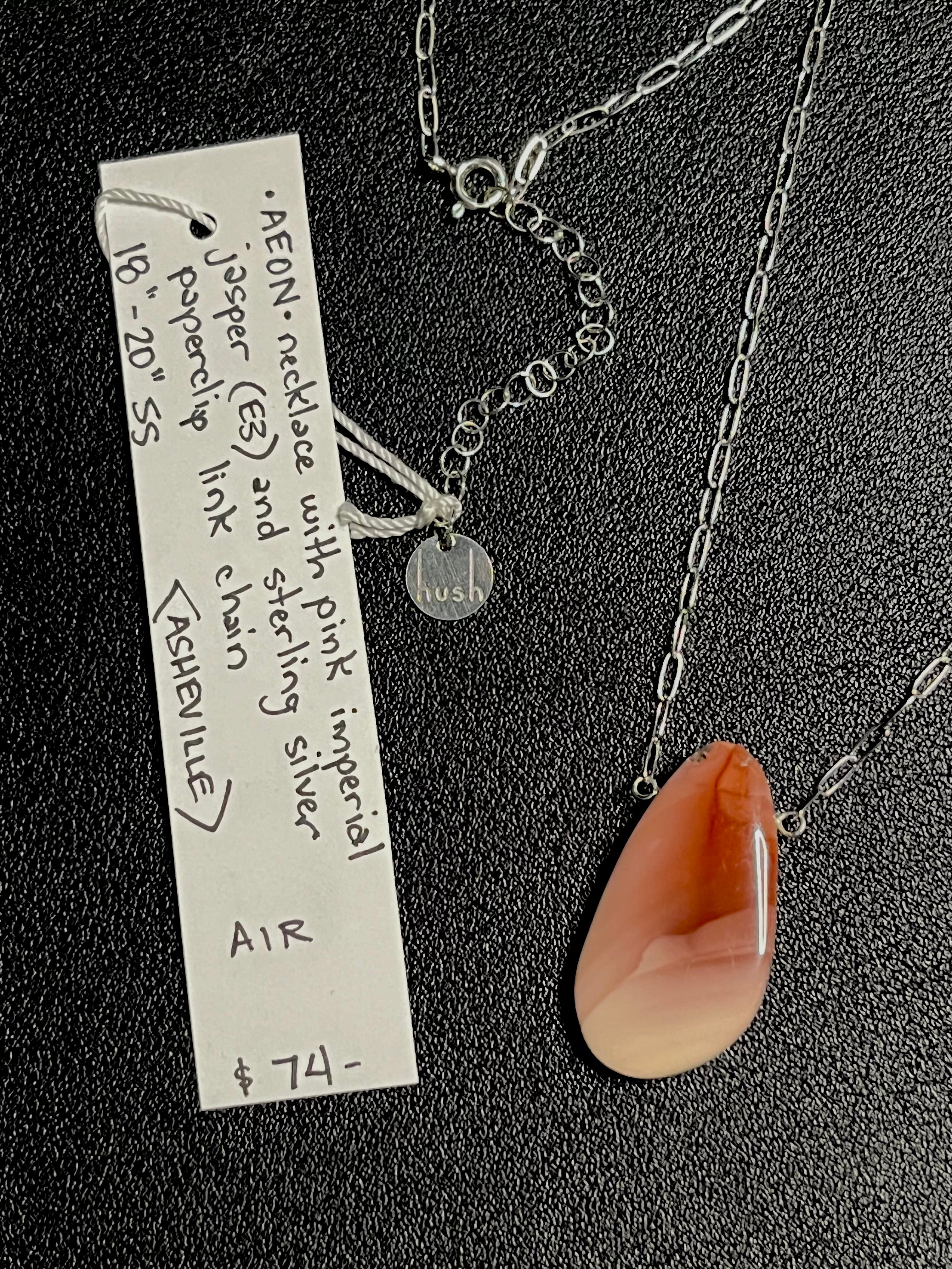 •AEON• pink imperial jasper + silver necklace (18"-20")