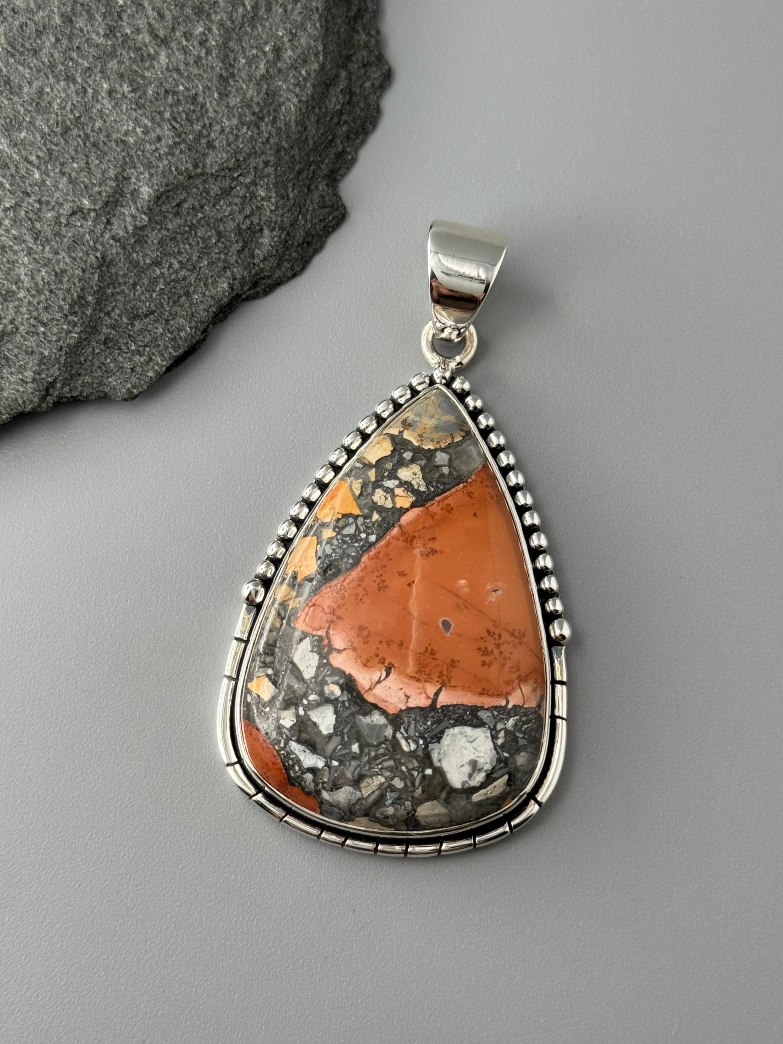 •MALIGANO JASPER TEAR - CANYON• sterling silver pendant