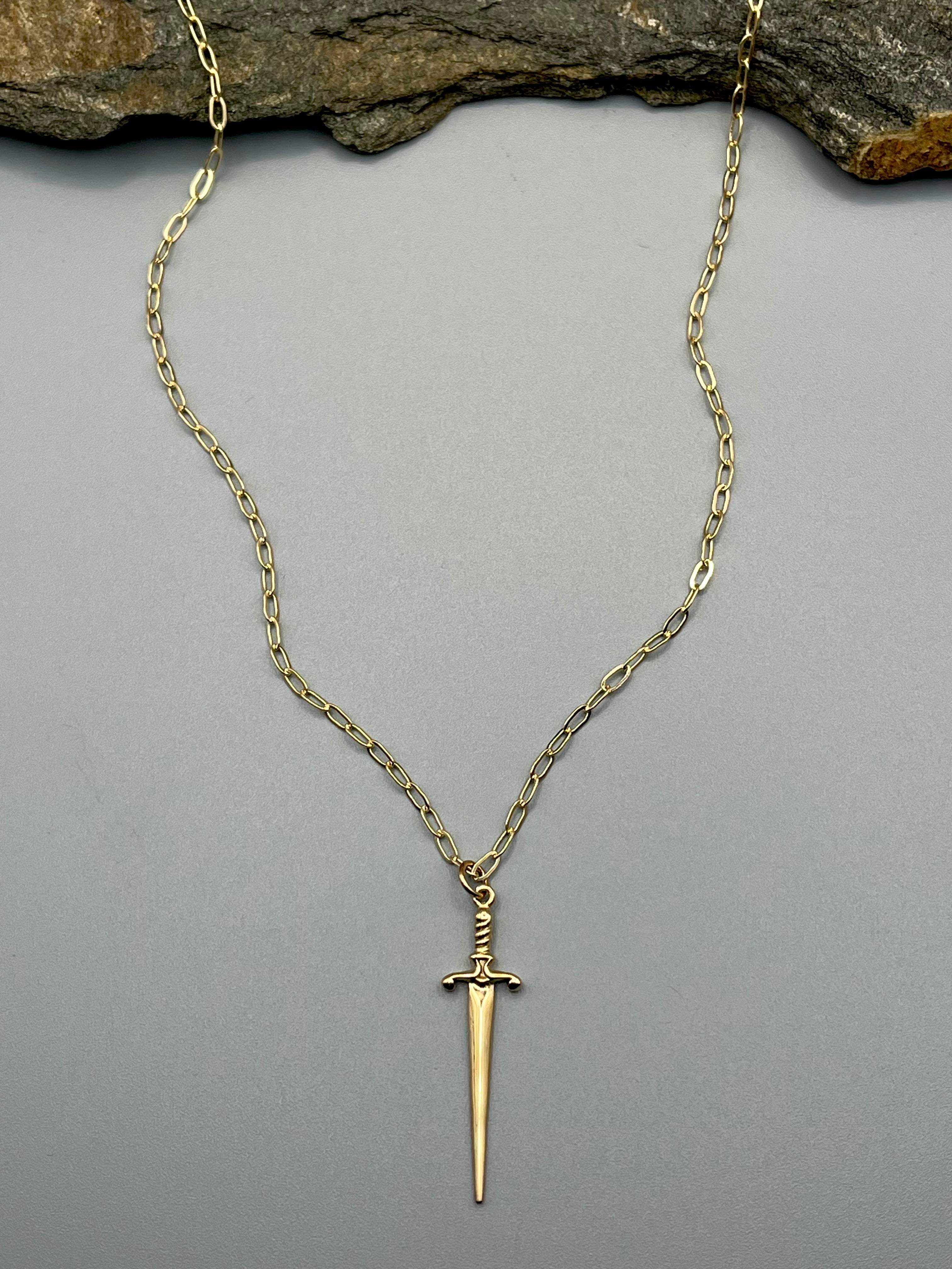•BIG DAGGER• gold necklace