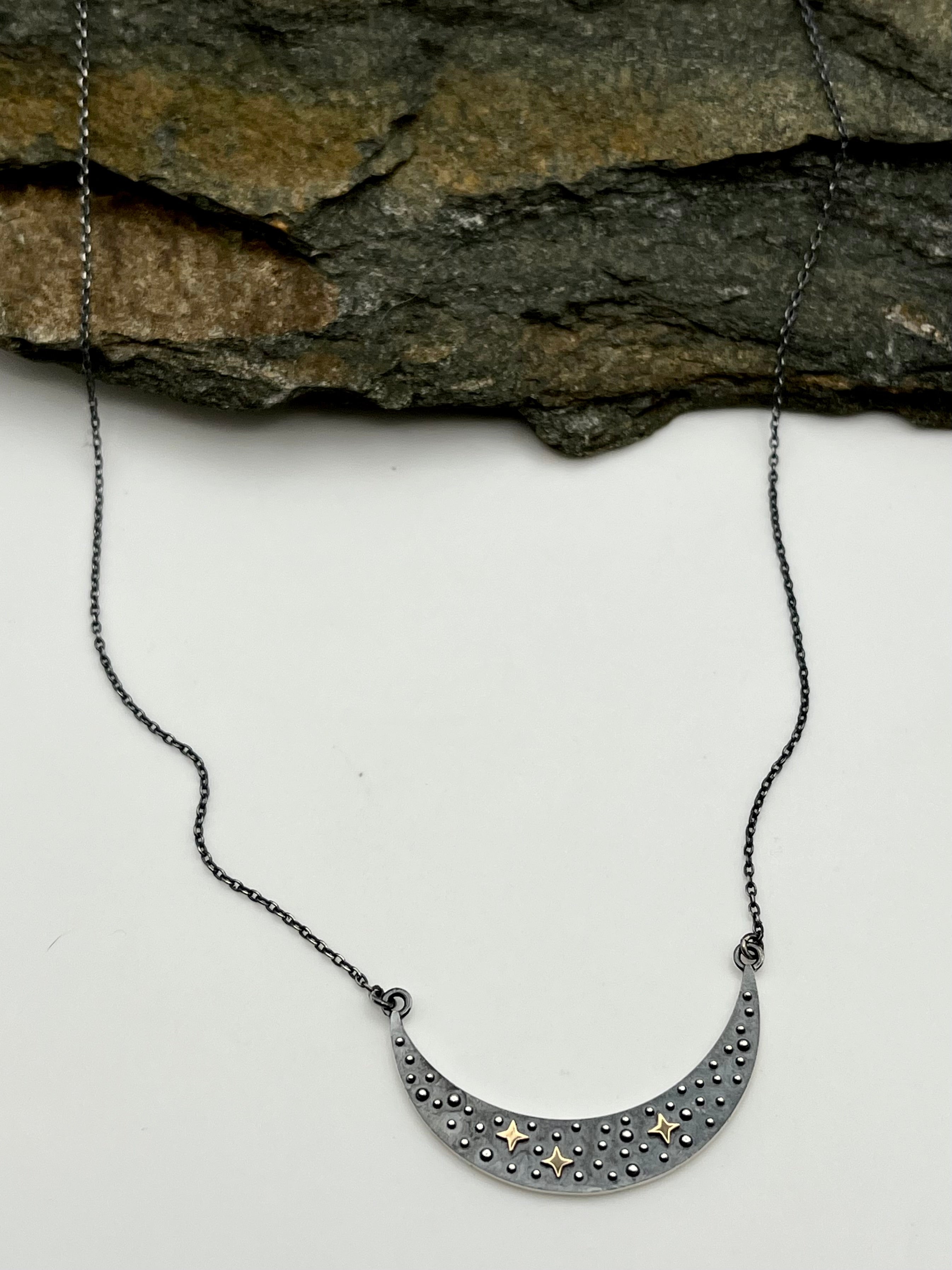 •COSMIC MOON• mixed metal necklace