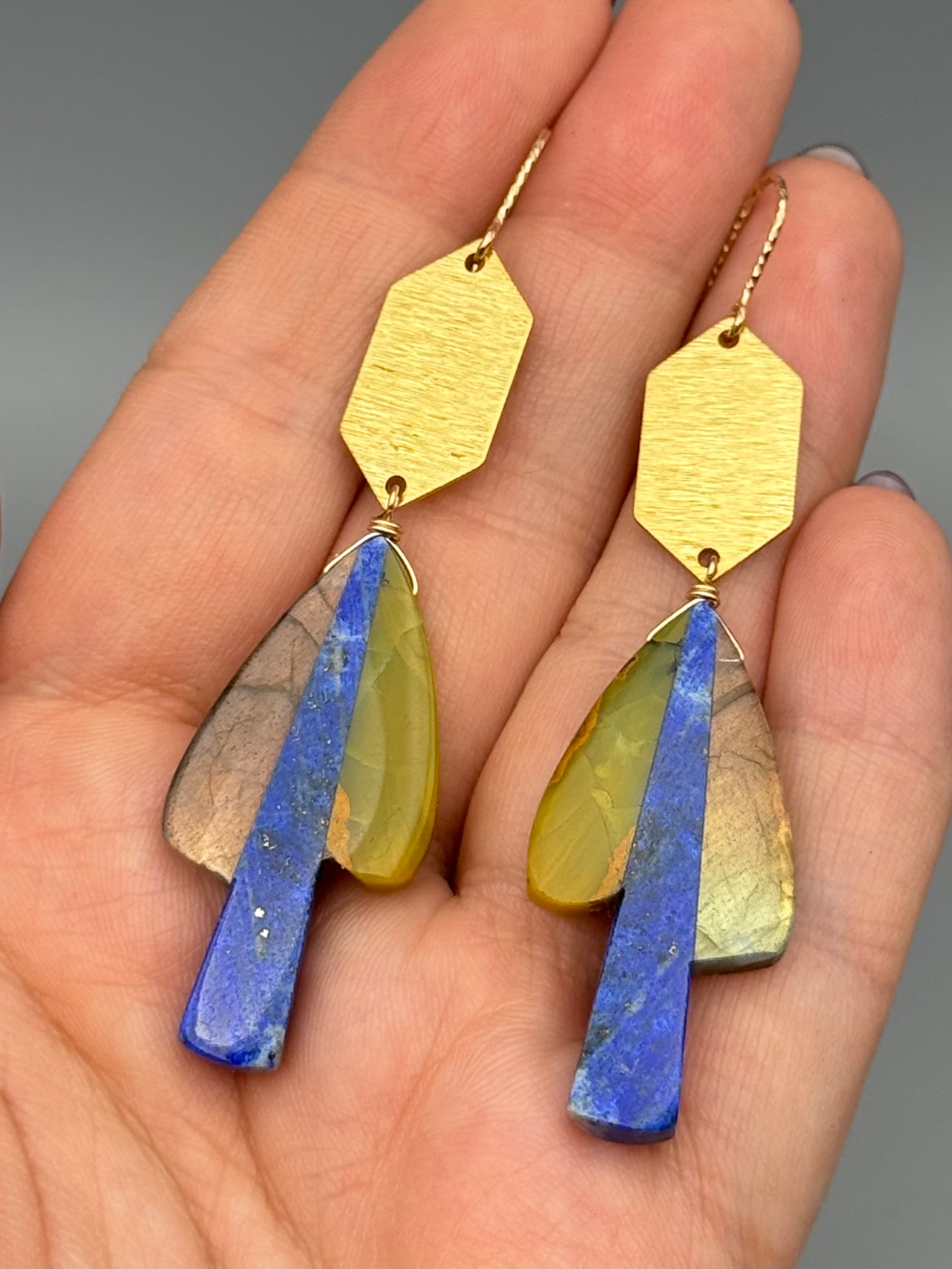 •HEXED• intarsia shroom + gold earrings