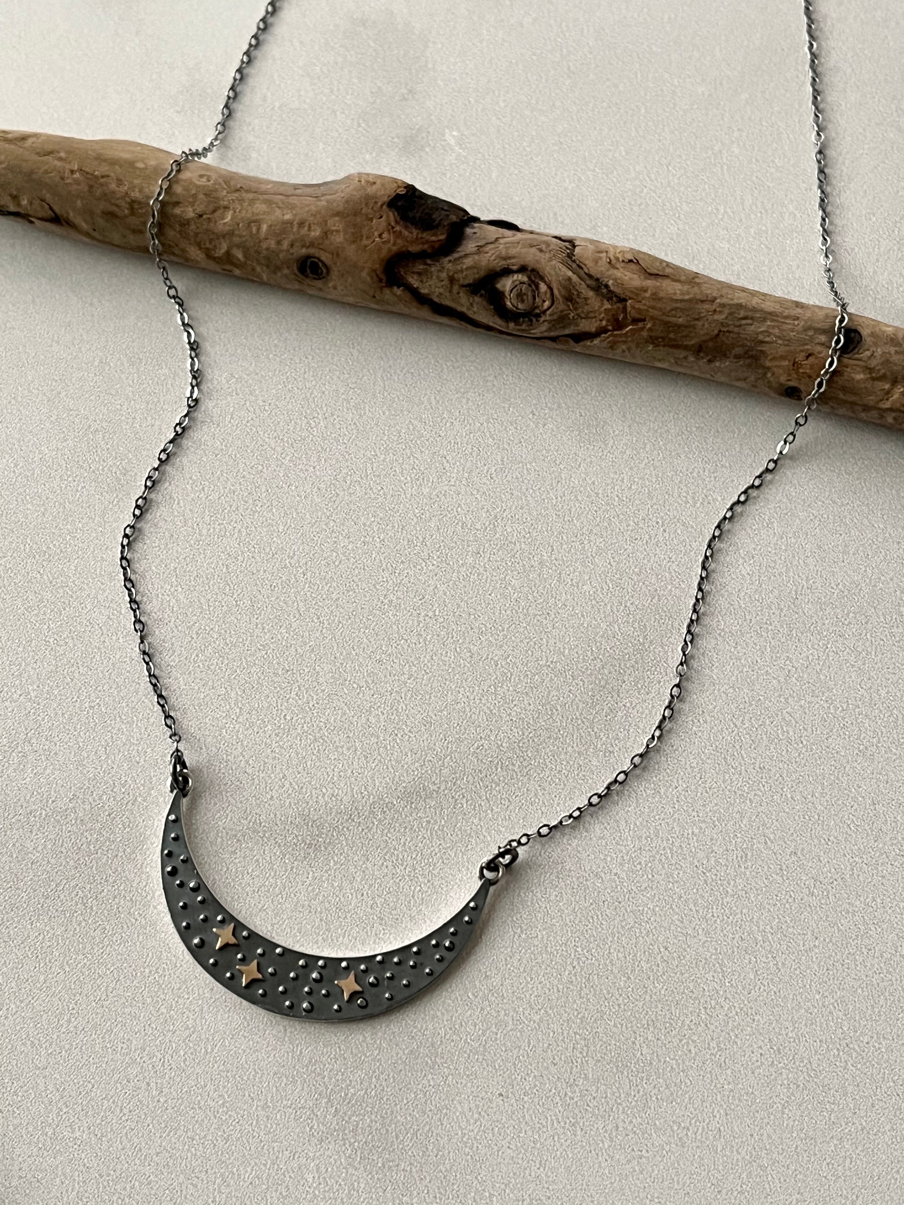 •COSMIC MOON• mixed metal necklace