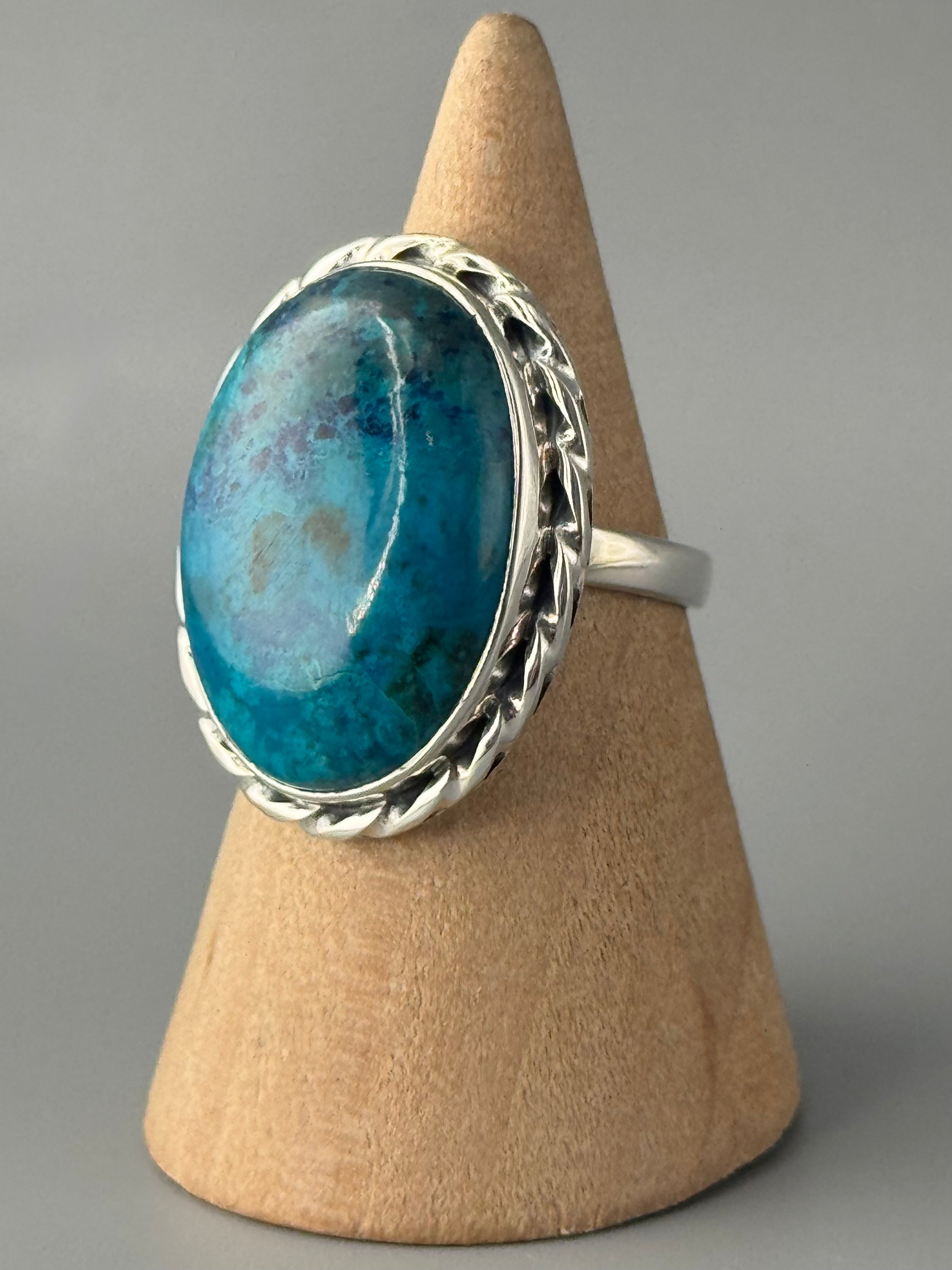 •SHATTUCKITE - TWINE OVAL• sterling silver ring (size 7)