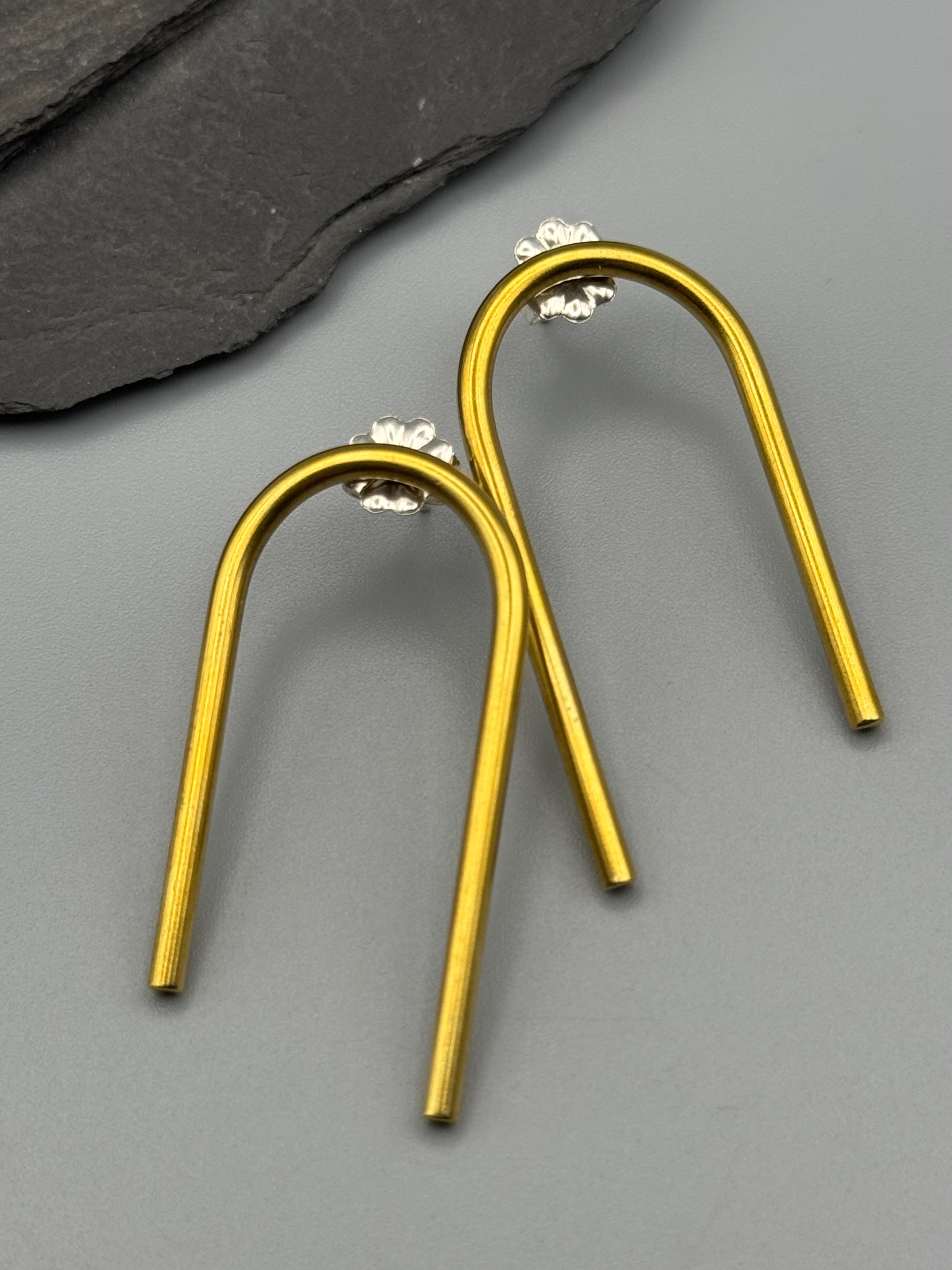 •ARCHES• brass post earrings