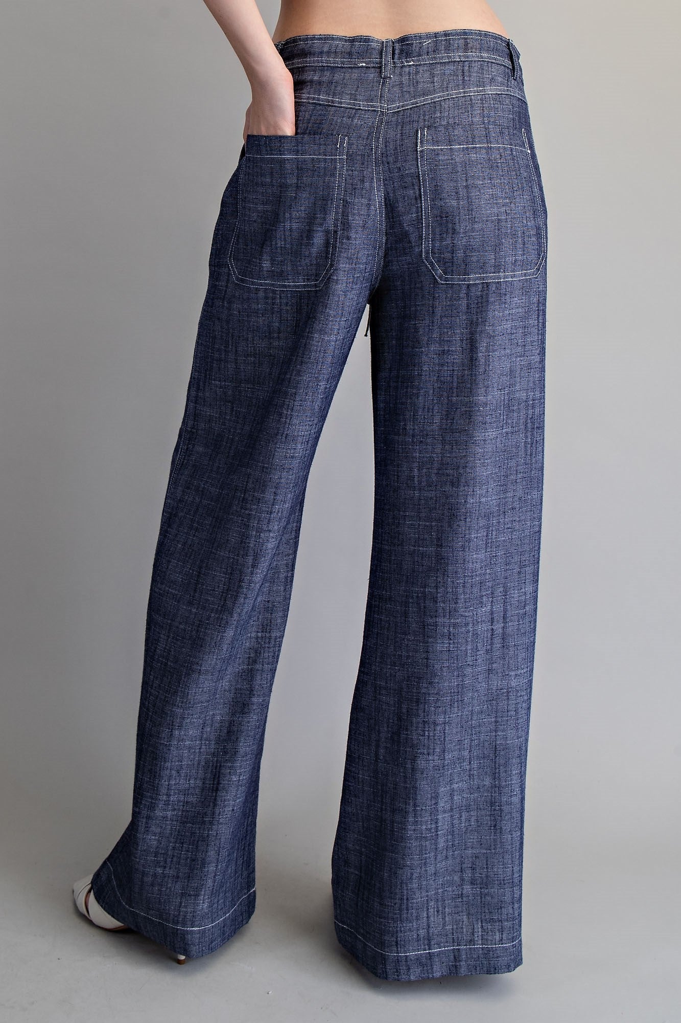 •SLOANE• drawstring waist linen blend pants