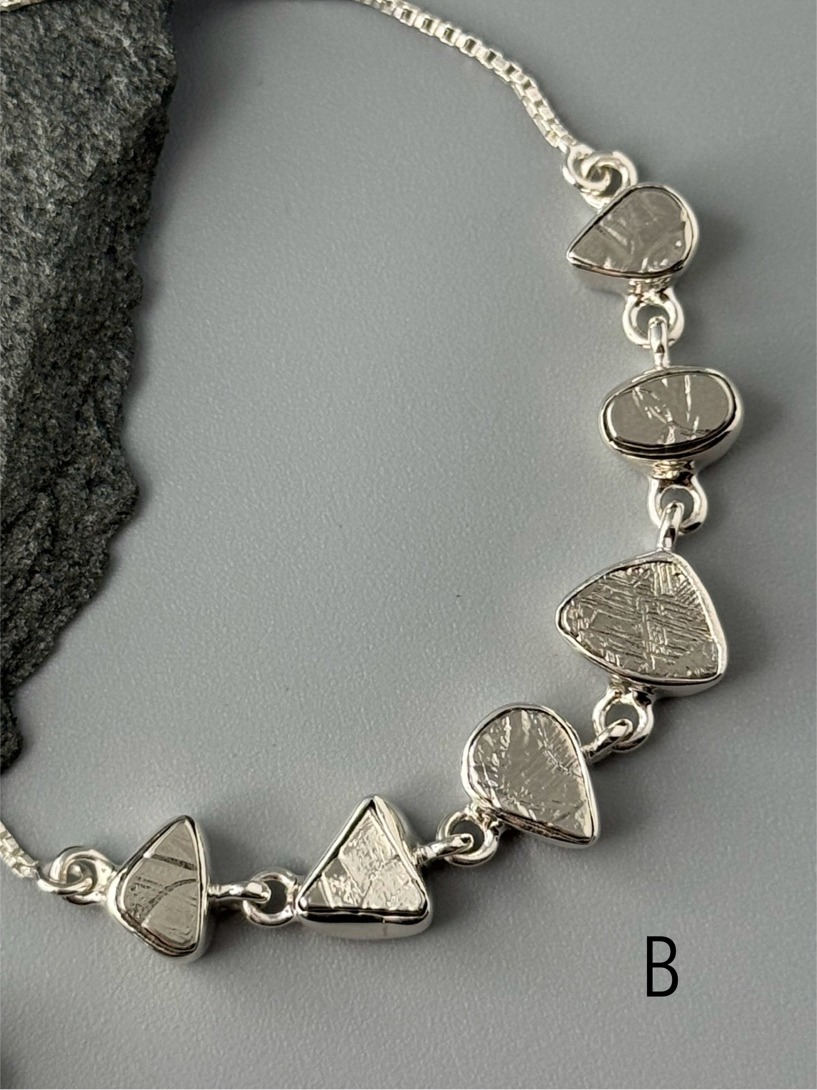 •METEORITE - GEO MIX• silver bolo bracelet (adj up to 9")