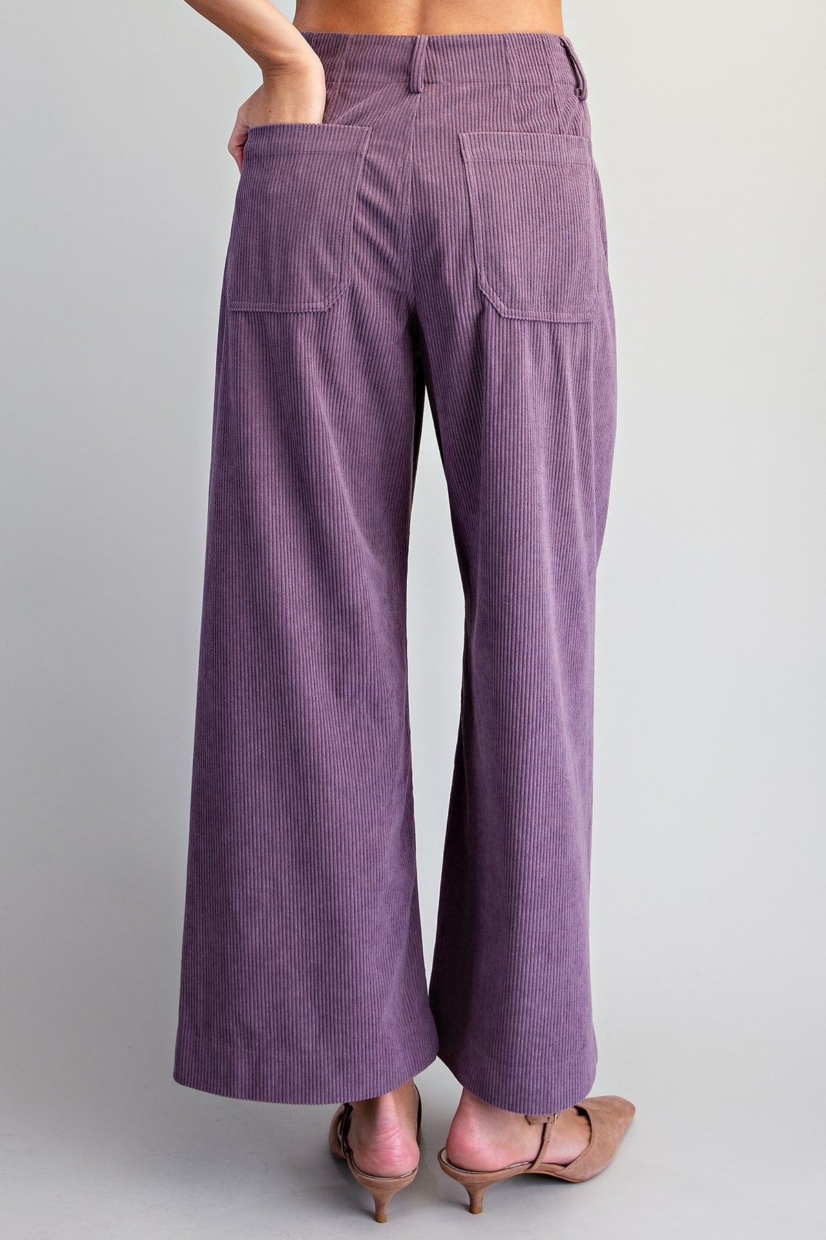 •CORDELIA - AMETHYST• corduroy cropped straight leg pants