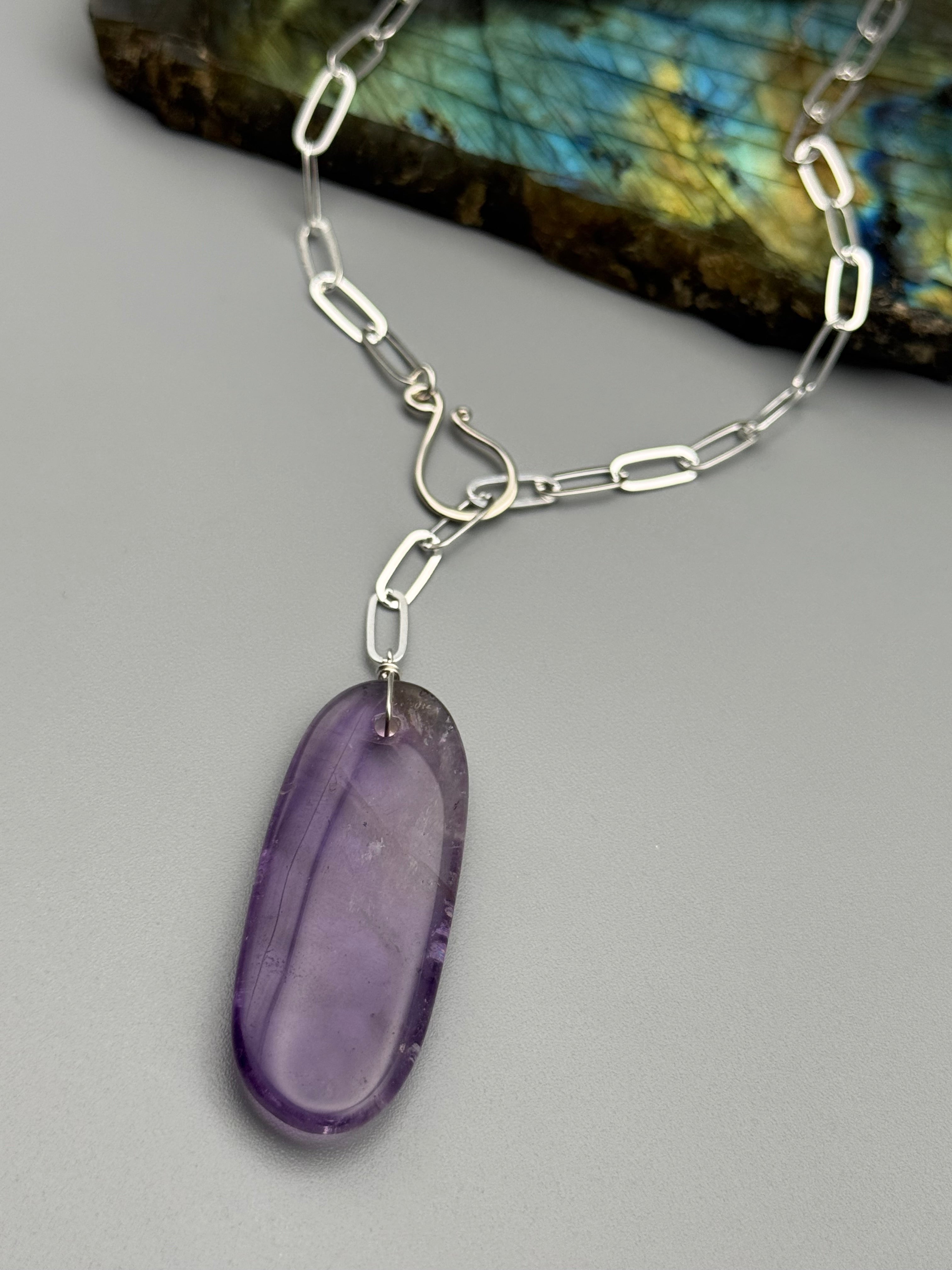 •LINKED• ametrine + silver necklace (ADJ to 19")