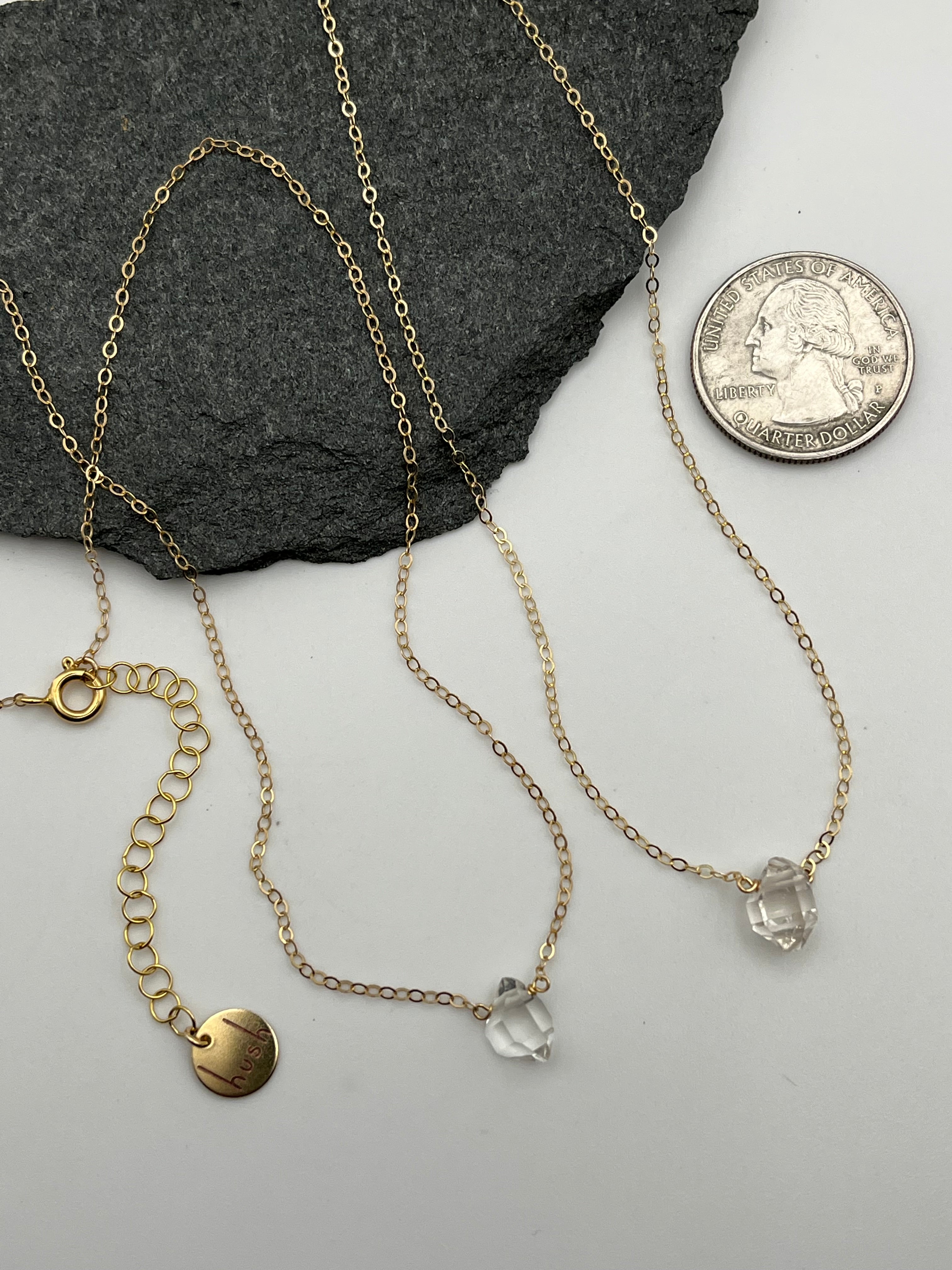 •STRAY• faceted herkimer + gold necklace (various lengths)