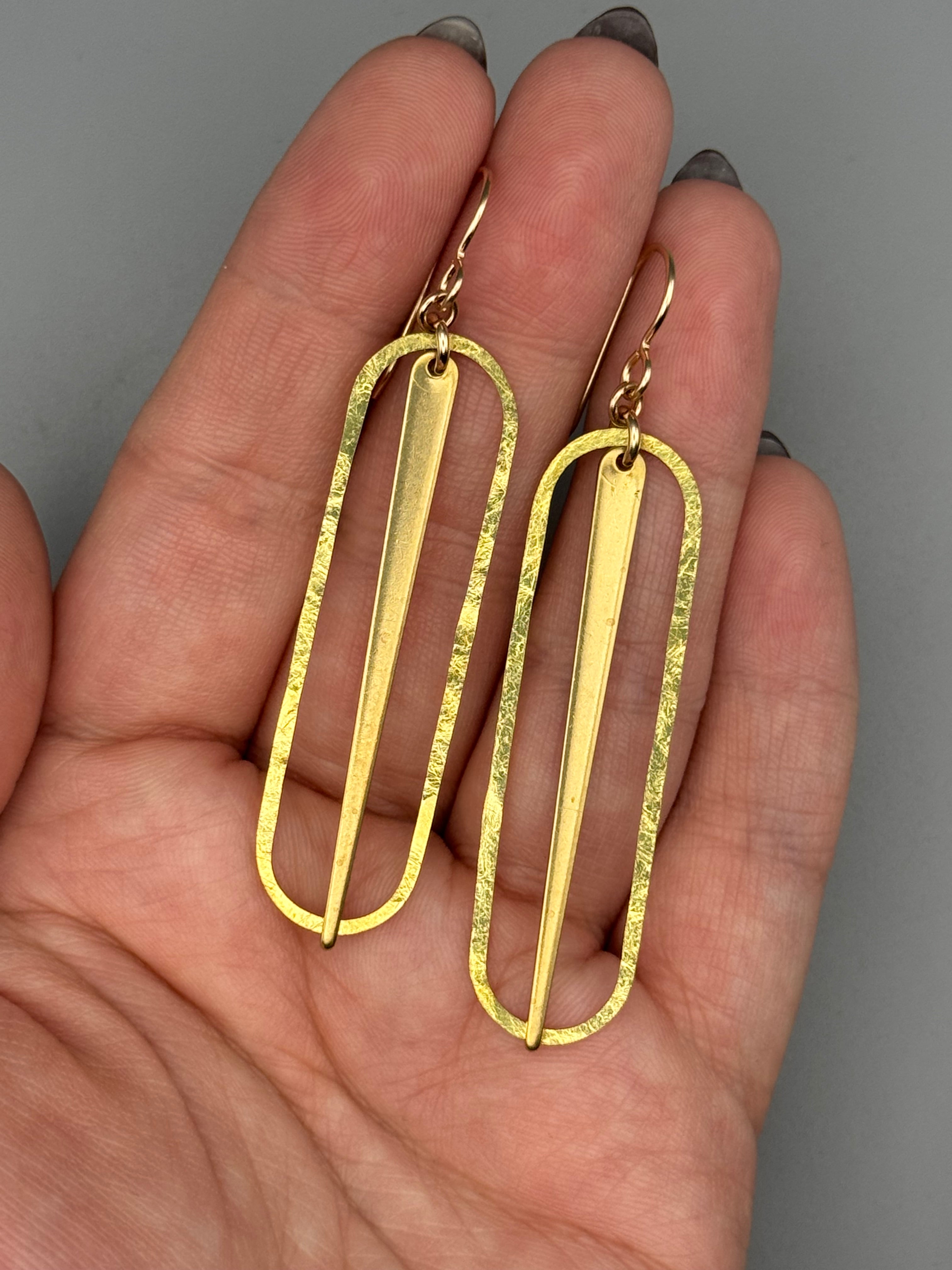 •PENDULUM• gold dangle earrings