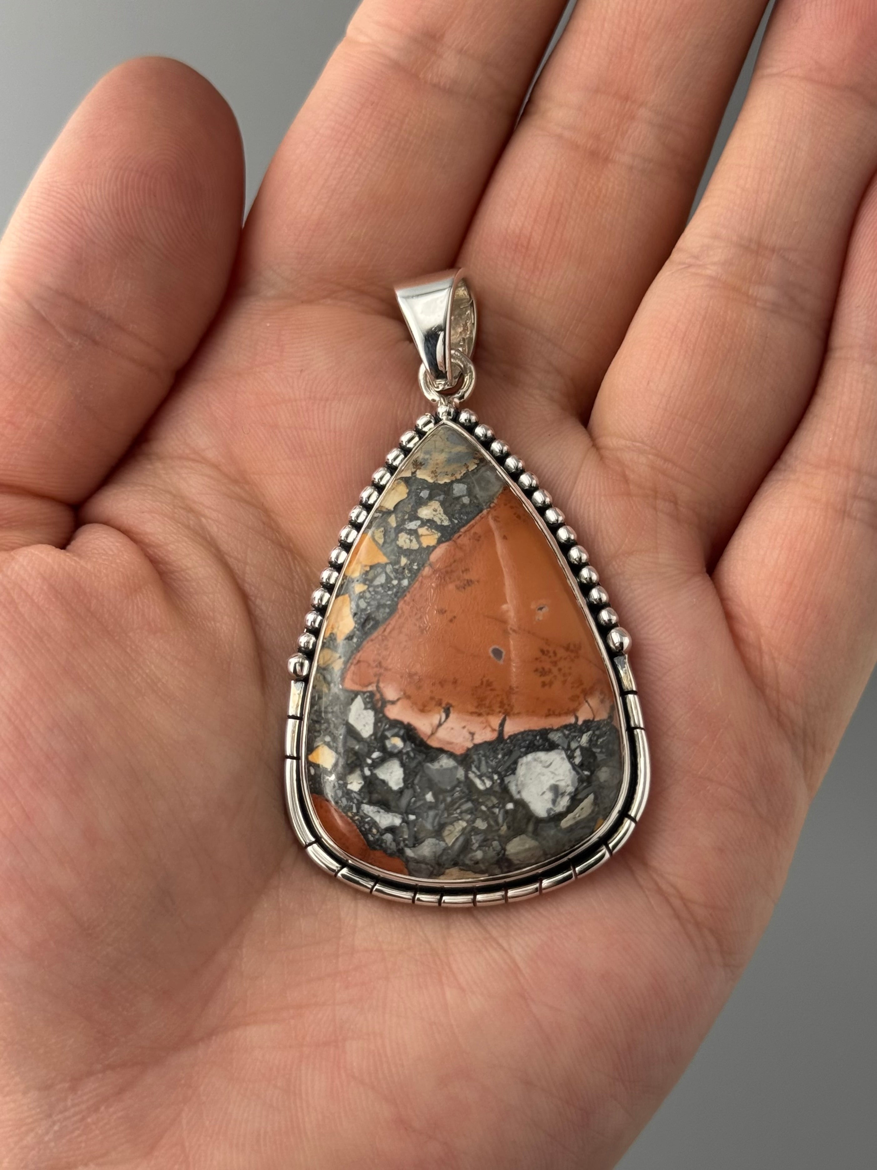 •MALIGANO JASPER TEAR - CANYON• sterling silver pendant