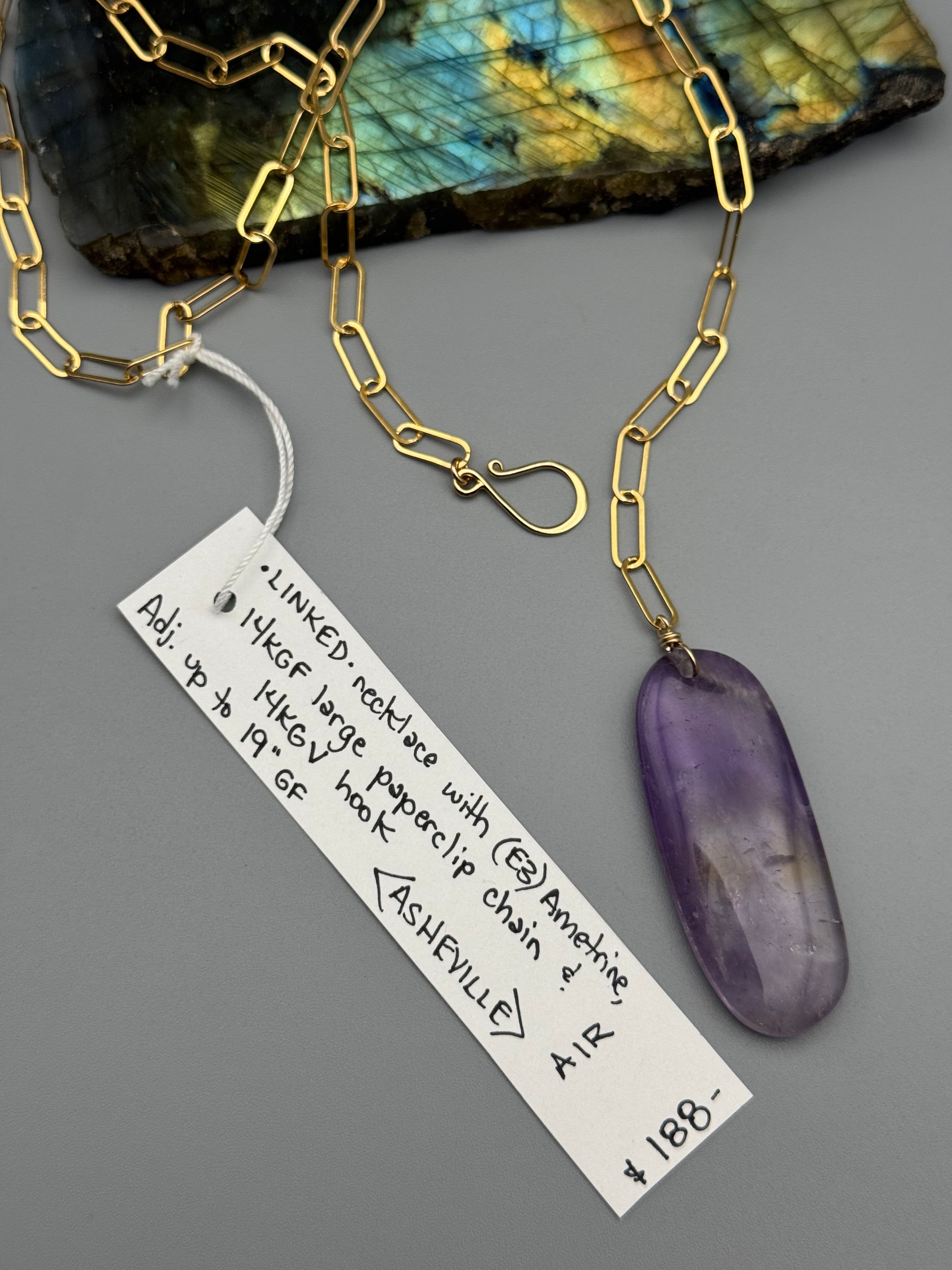 •LINKED• ametrine + gold necklace (ADJ to 19")