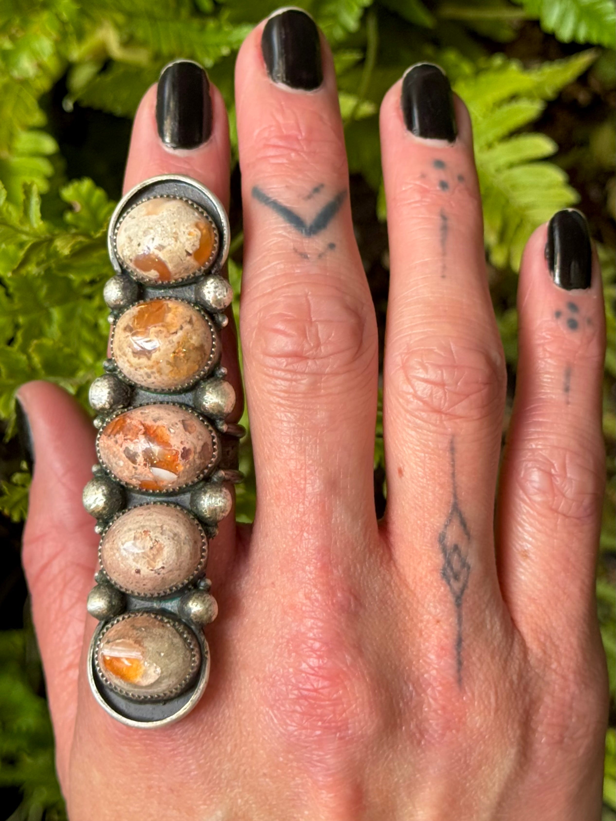 •CAIRN• mexican fire opal + silver ring (size 8.5)