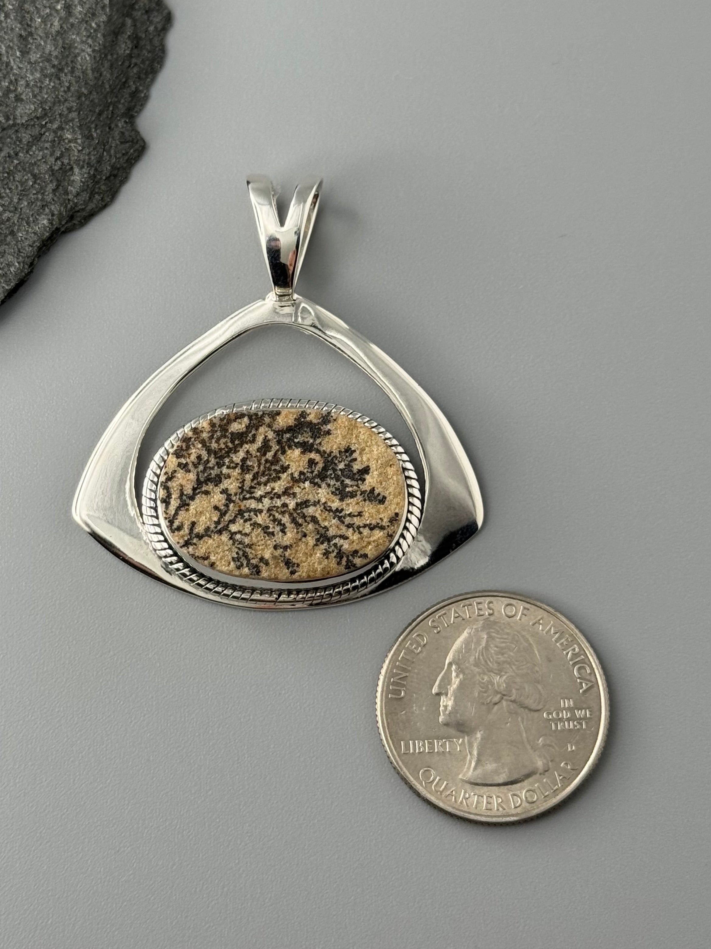 •DENDRITIC SANDSTONE - REULEAUX• sterling silver pendant