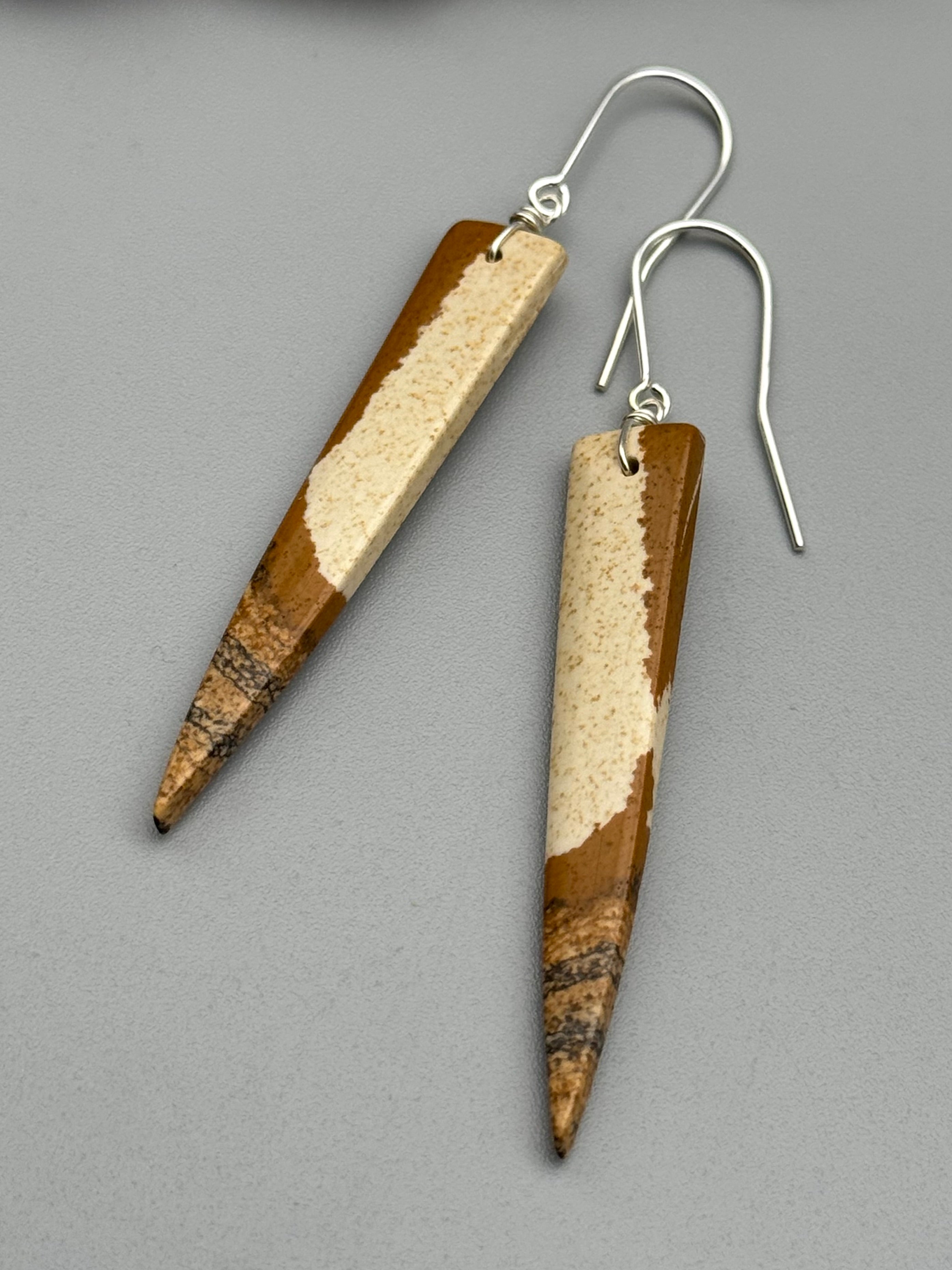 •STRAY• picture jasper fang + silver earrings