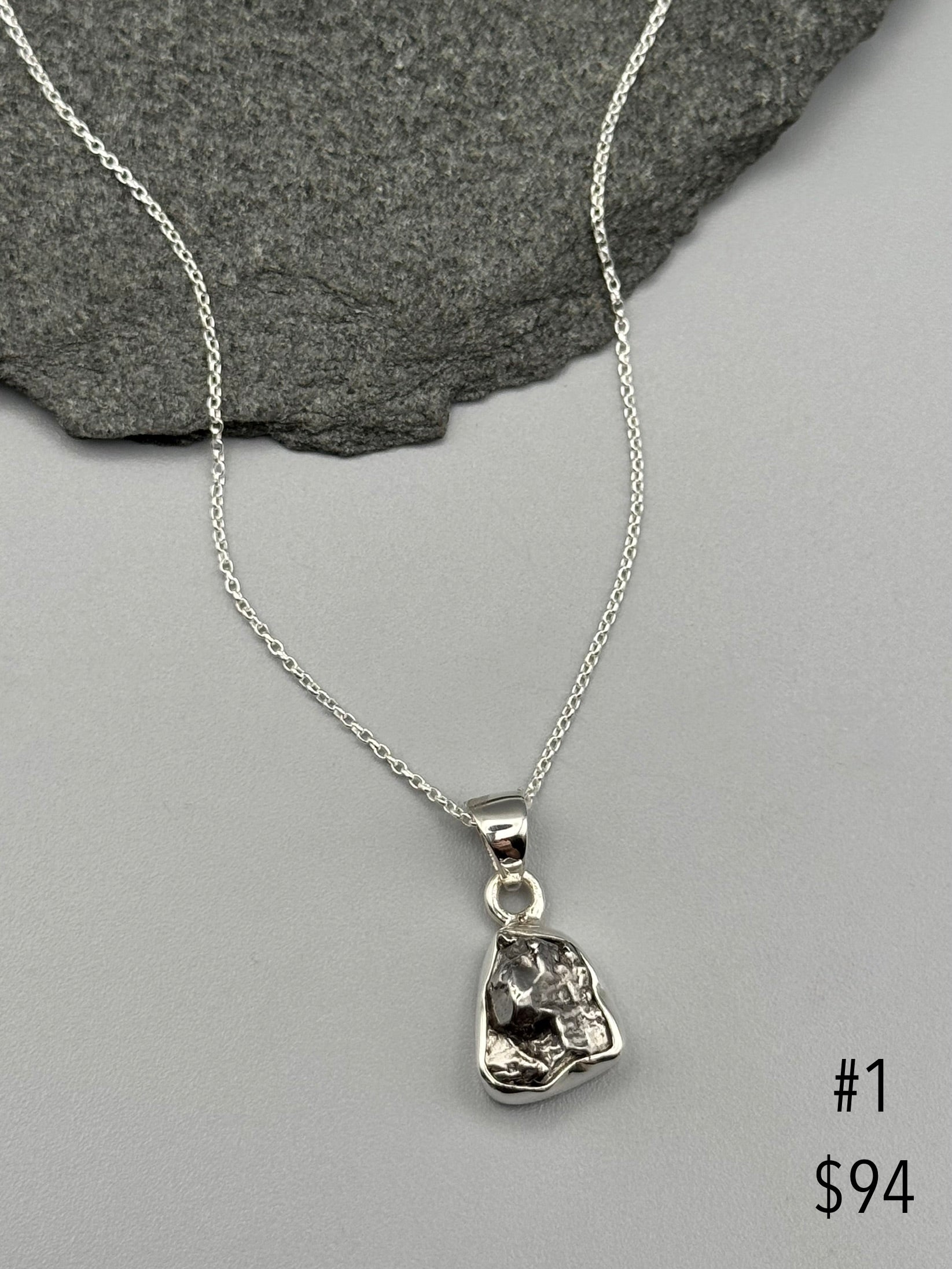•METEORITE - NUGGET• sterling silver necklace (18" long)