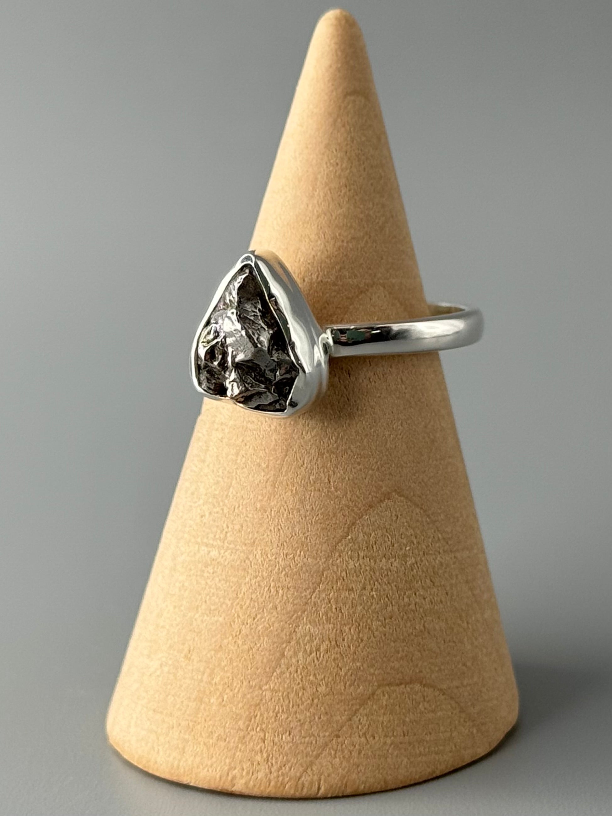 •METEORITE - FREEFORM - 1• simple bezel silver ring (various sizes)