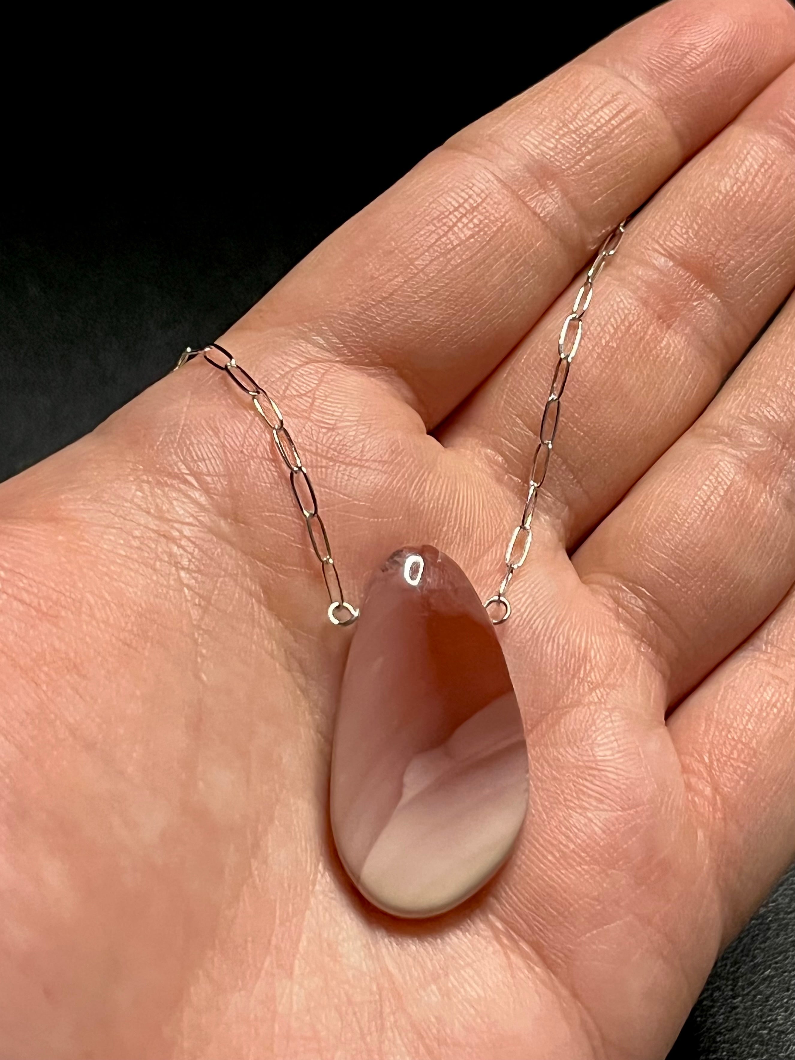 •AEON• pink imperial jasper + silver necklace (18"-20")