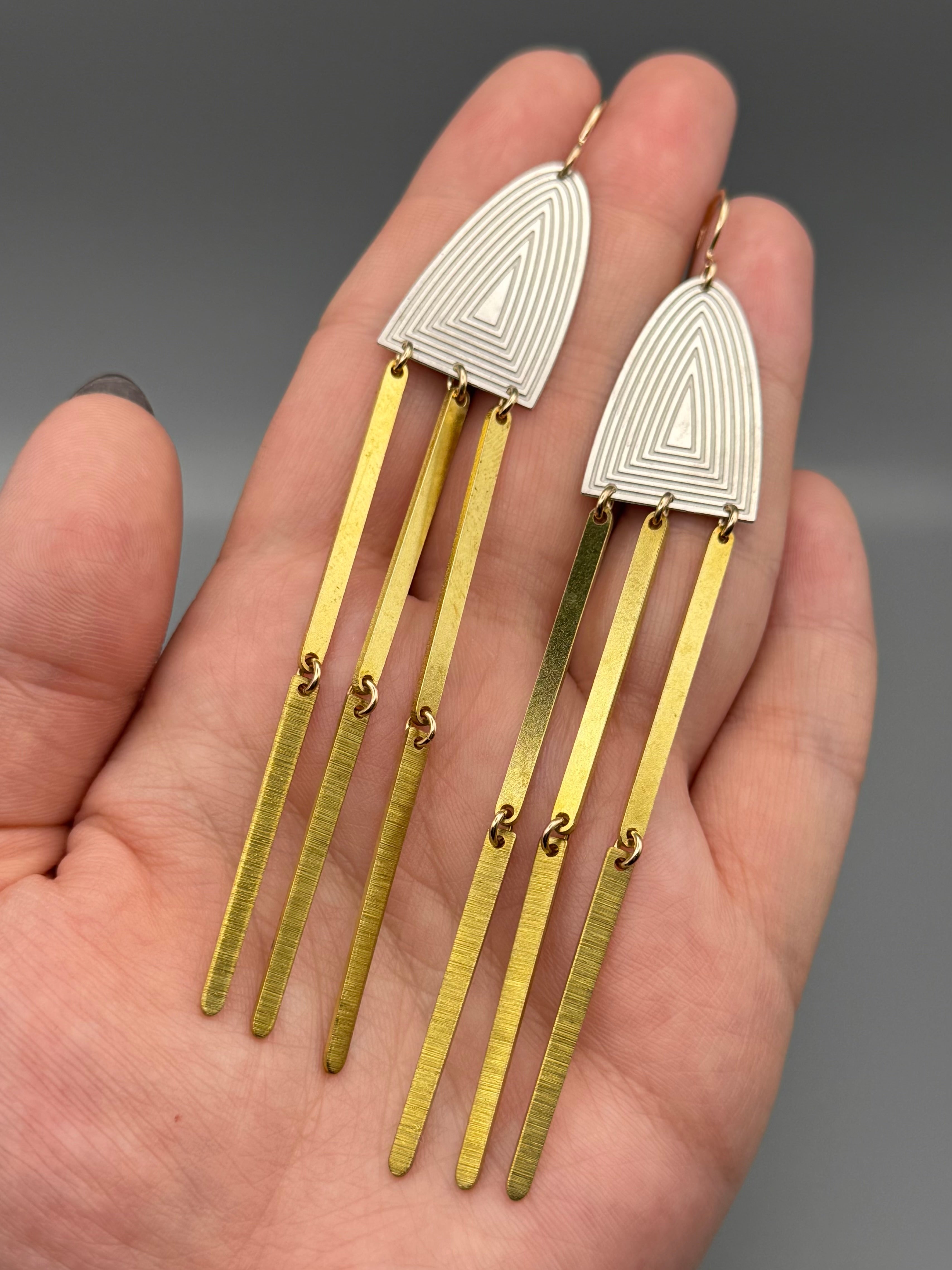 •PORTAL FALLS• mixed metal dangle earrings