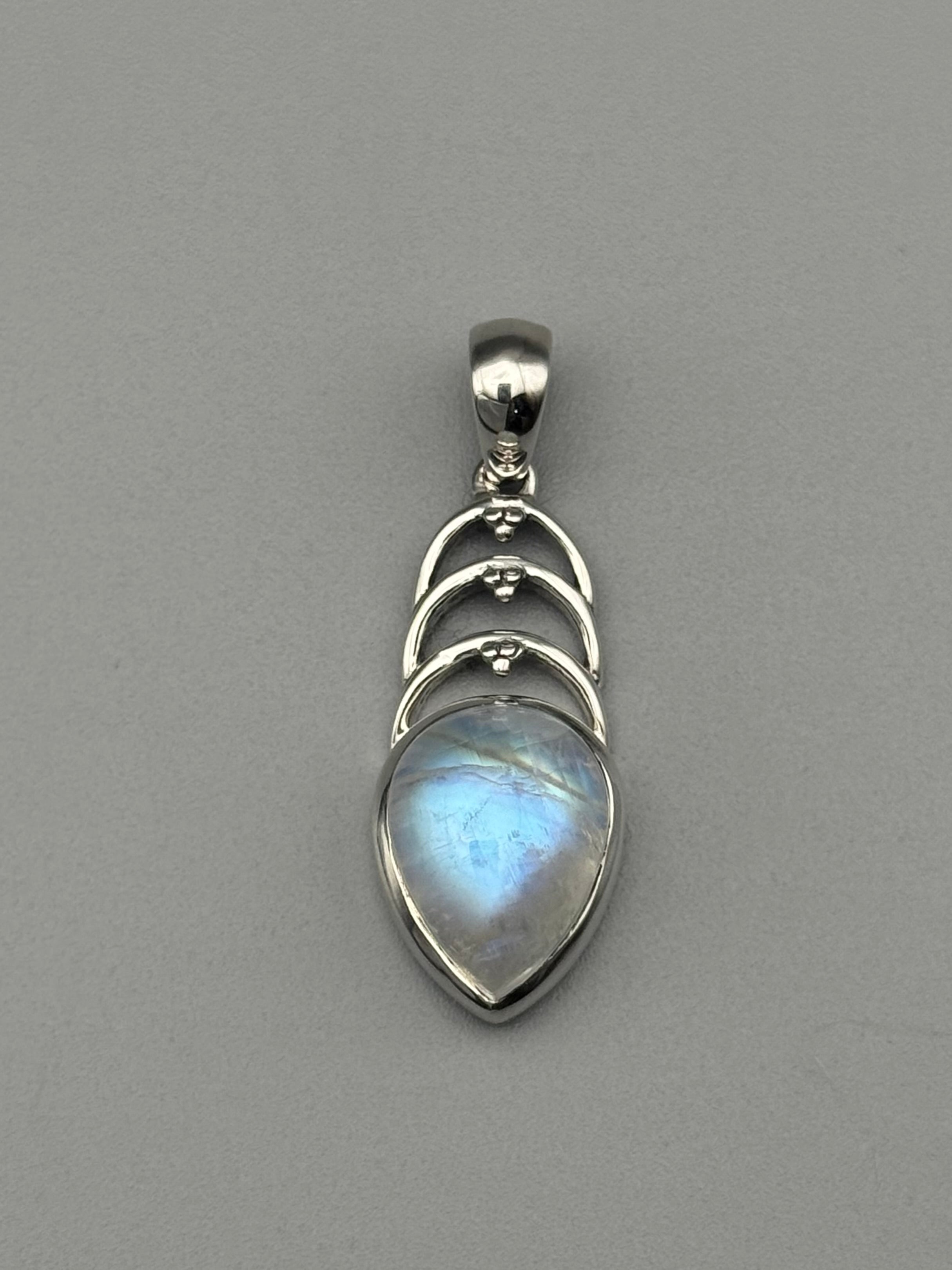 •RAINBOW MOONSTONE SPEAR - OZ• sterling silver pendant