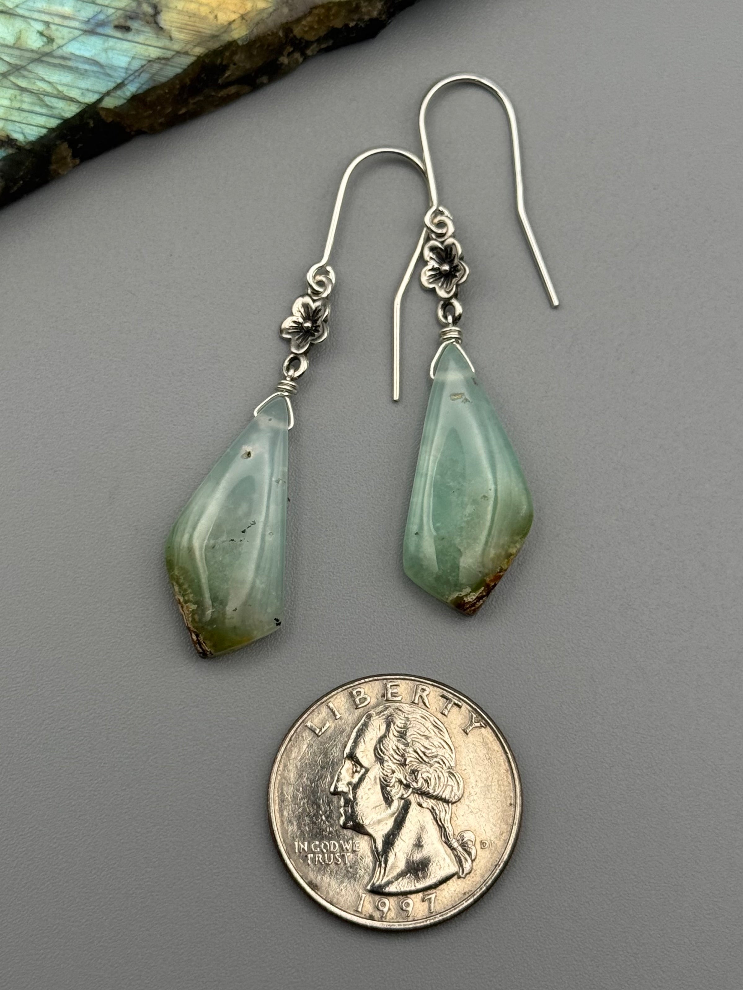 •SAKURA• chrysoprase + silver earrings