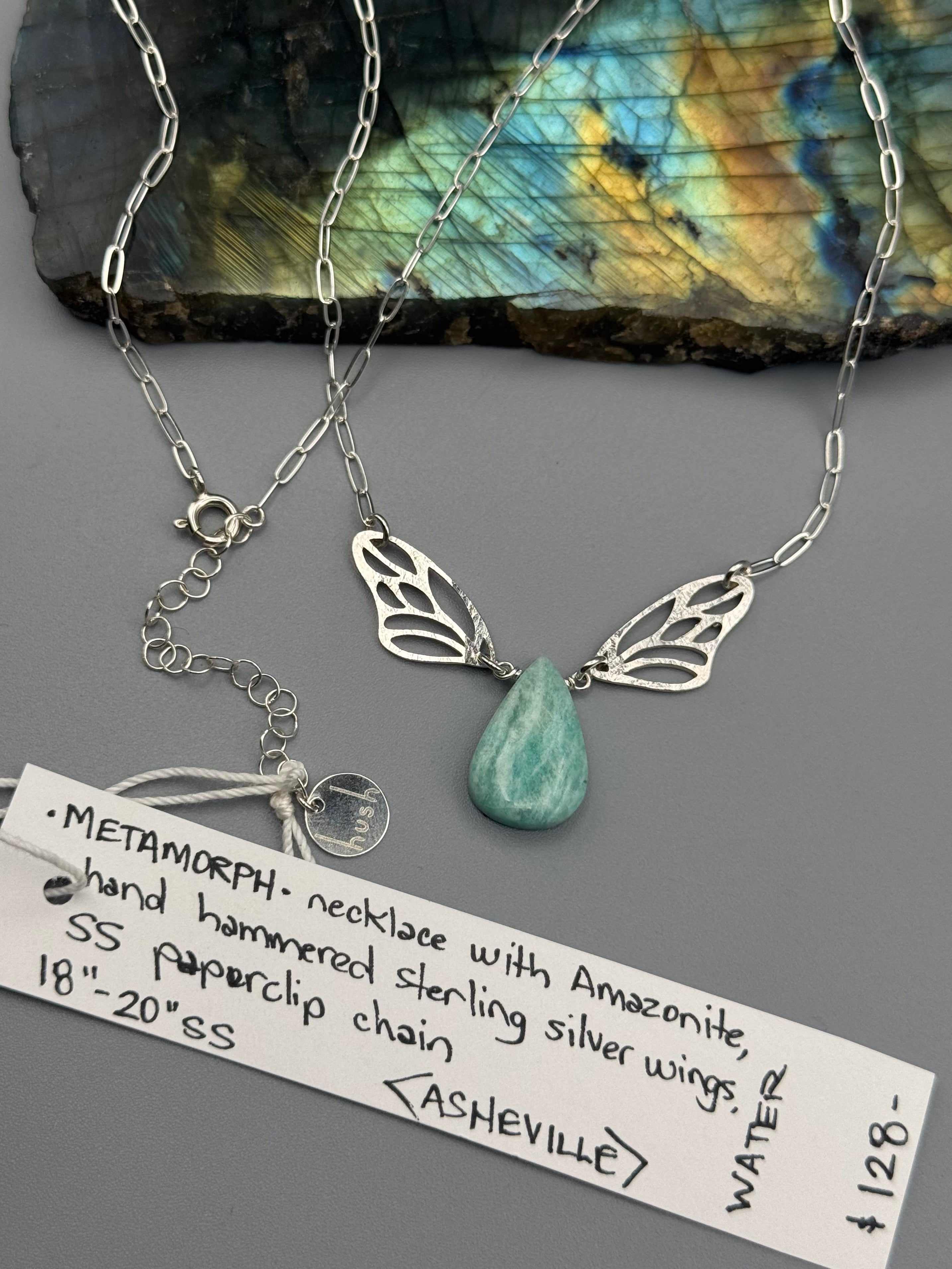 •METAMORPH• amazonite + silver necklace (18"-20" long)