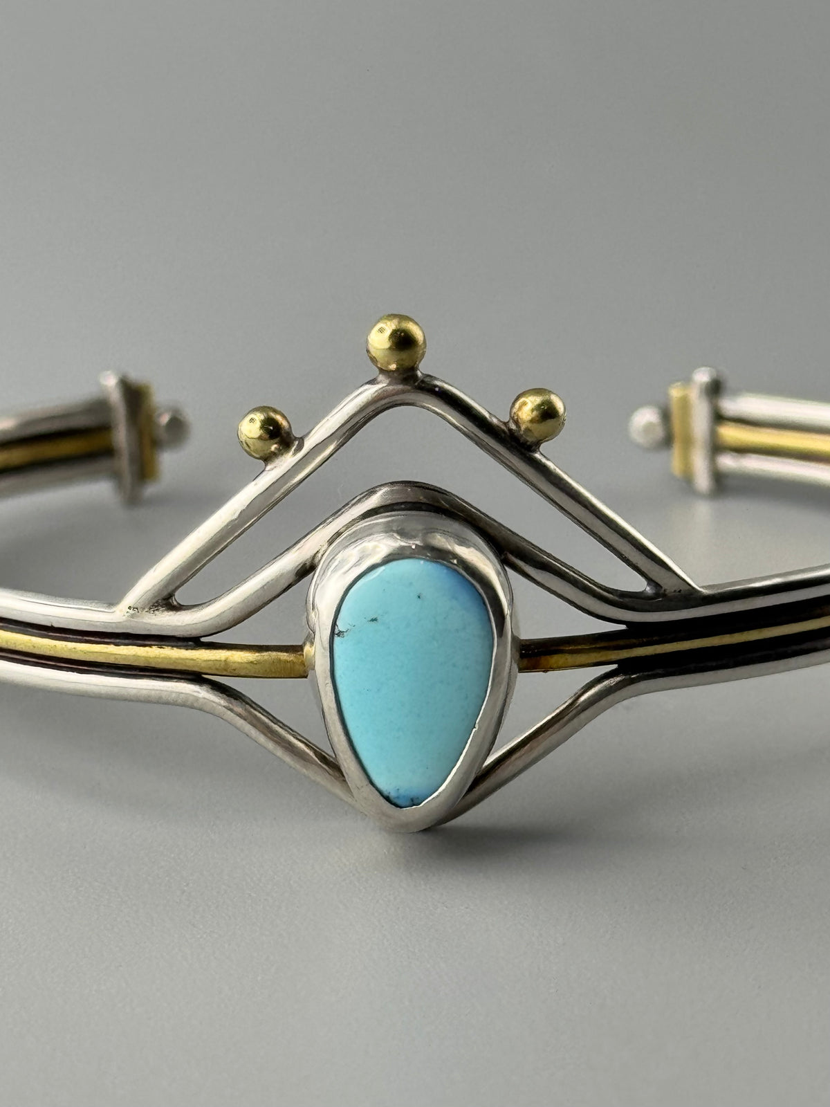 •GOLDEN HILL TURQUOISE• mixed metal cuff bracelet