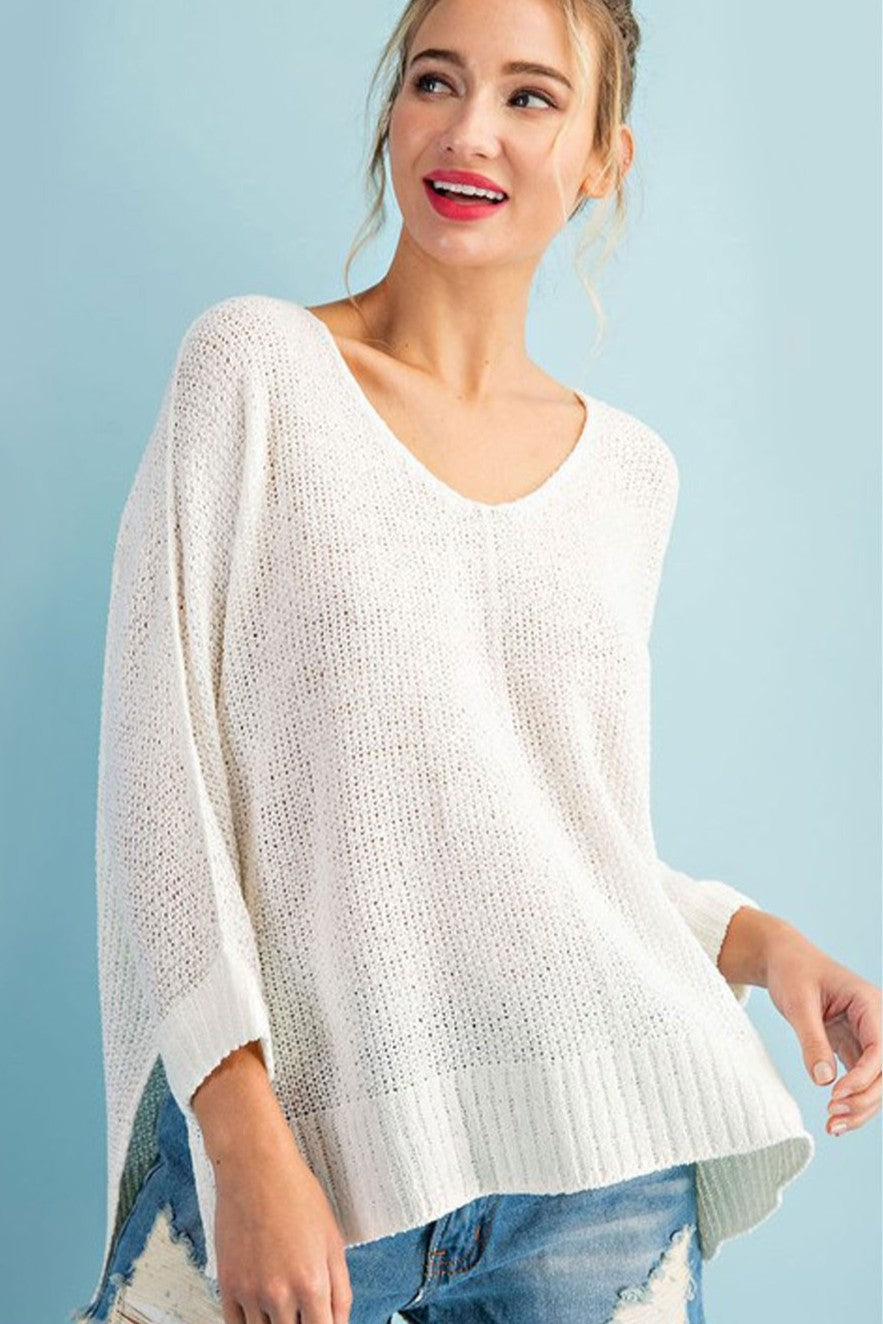 •JUNO• exposed seam V-neck sweater