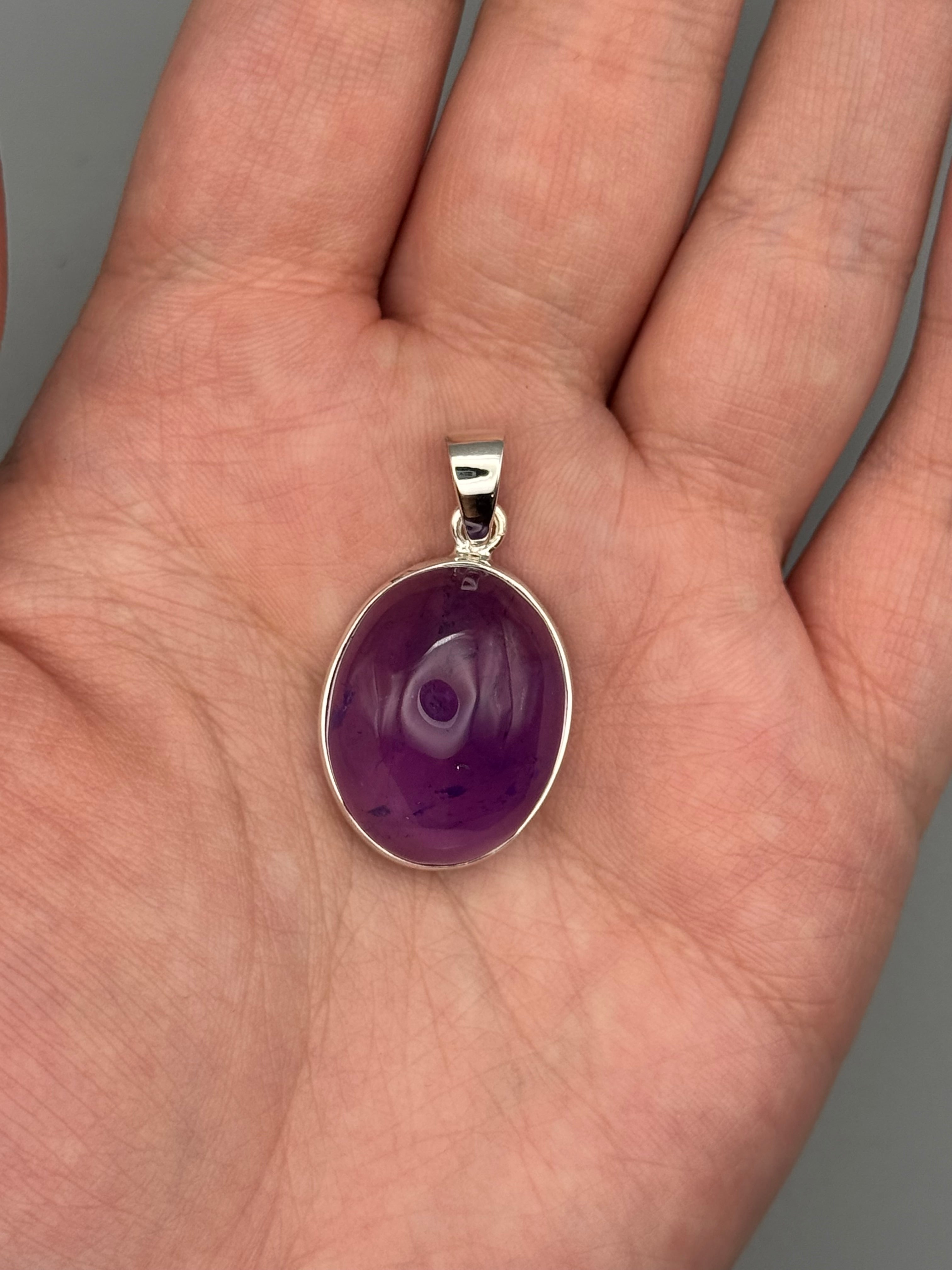•AMETHYST - MEDIUM OVAL• sterling silver pendant