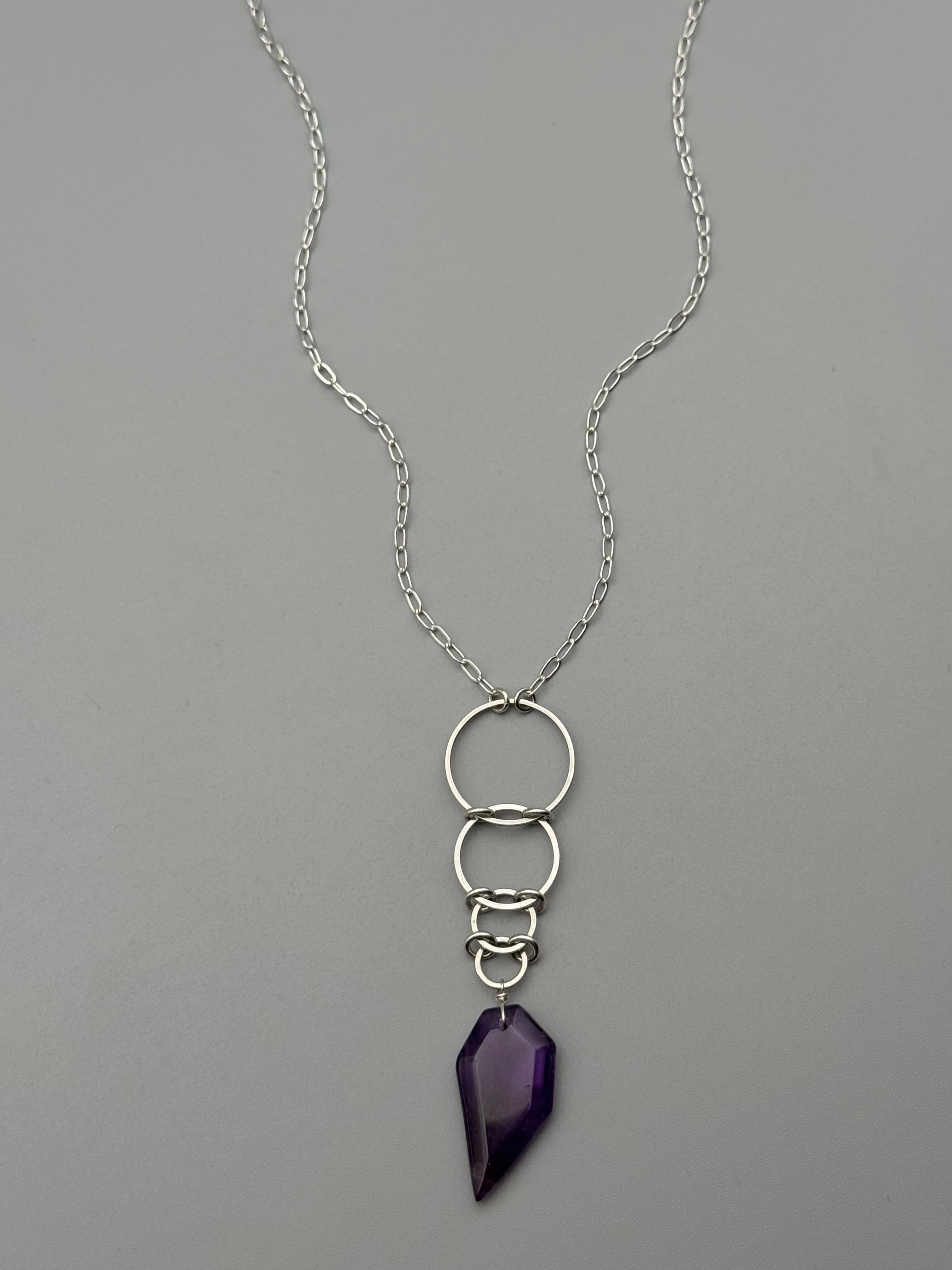 •EOWYN• amethyst + silver necklace (26"-28" long)