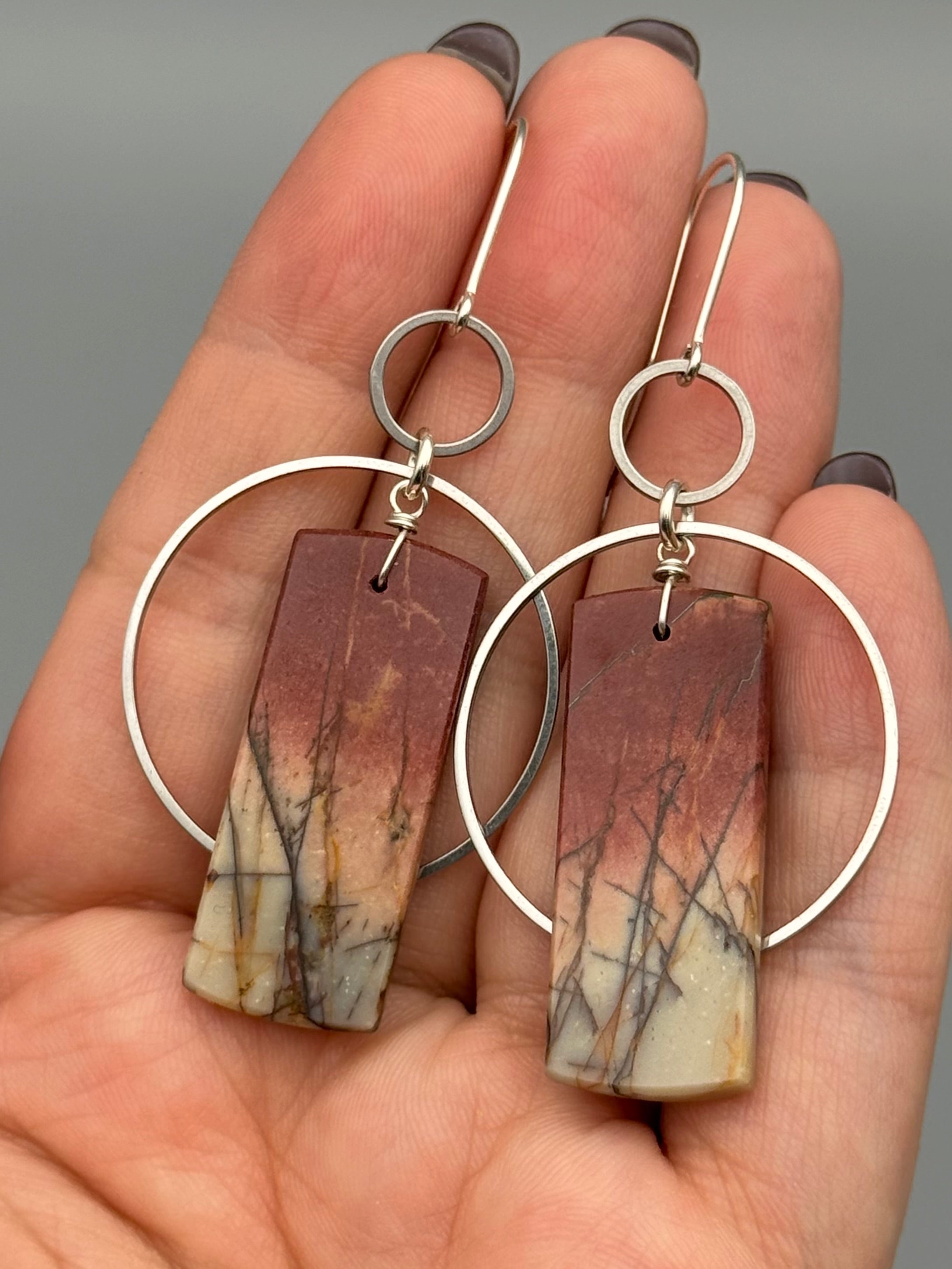 •EQUA-ORBIT• red creek jasper tower + silver earrings