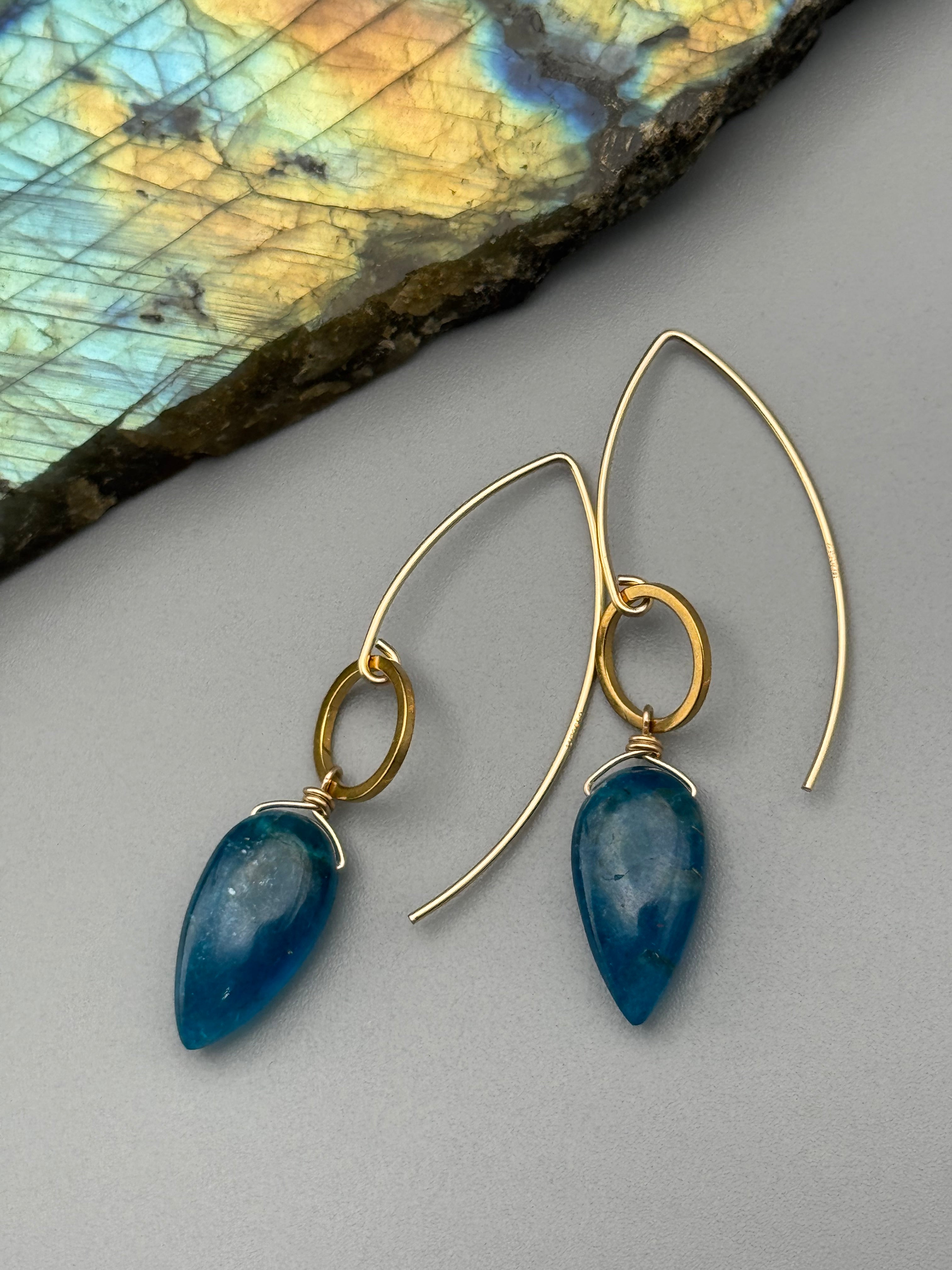 •LUNA• apatite + gold earrings