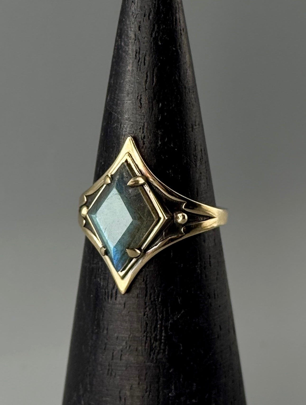•GROUNDED• labradorite + brass ring (various sizes)