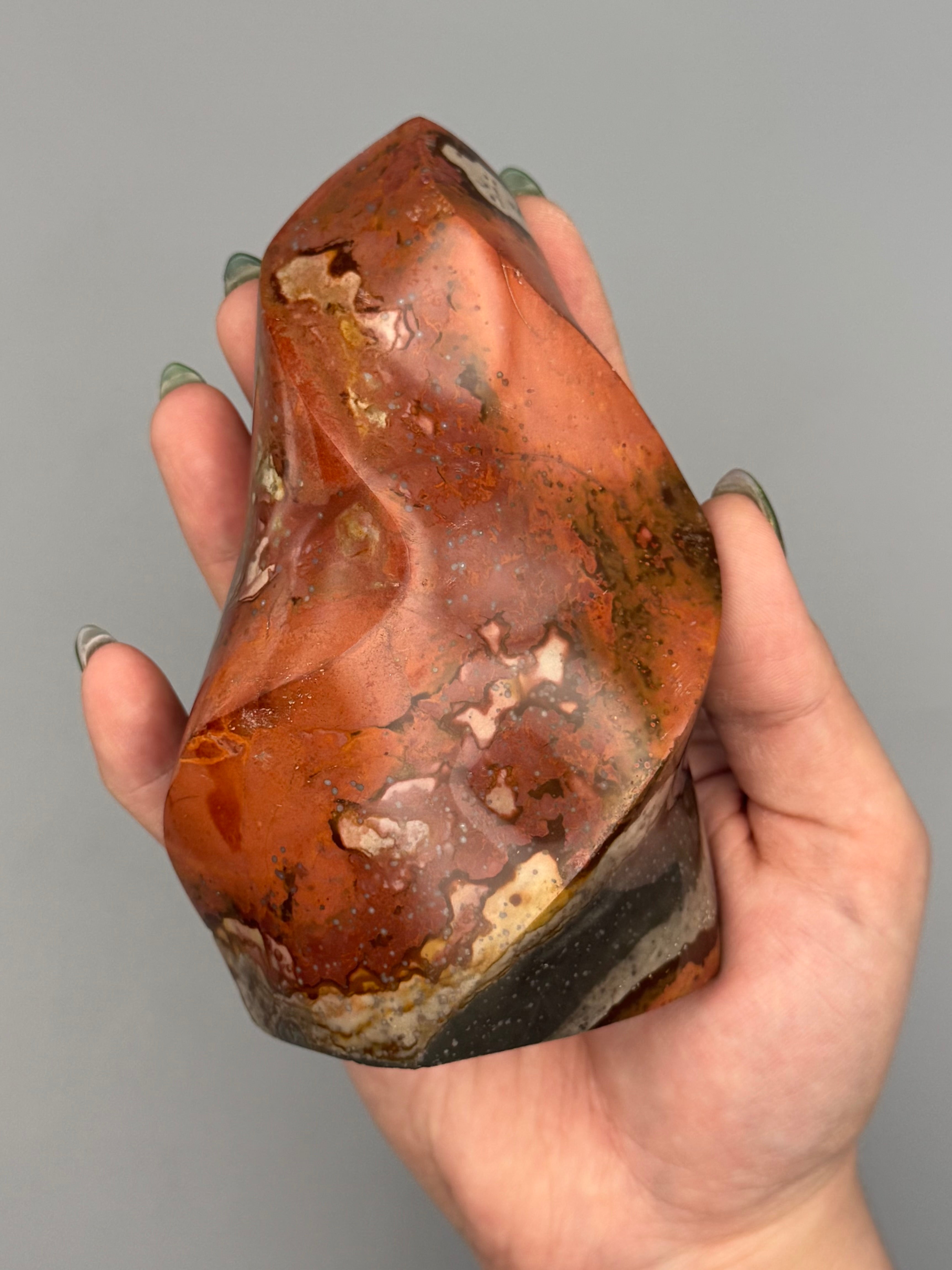 •POLYCHROME JASPER• carved flame
