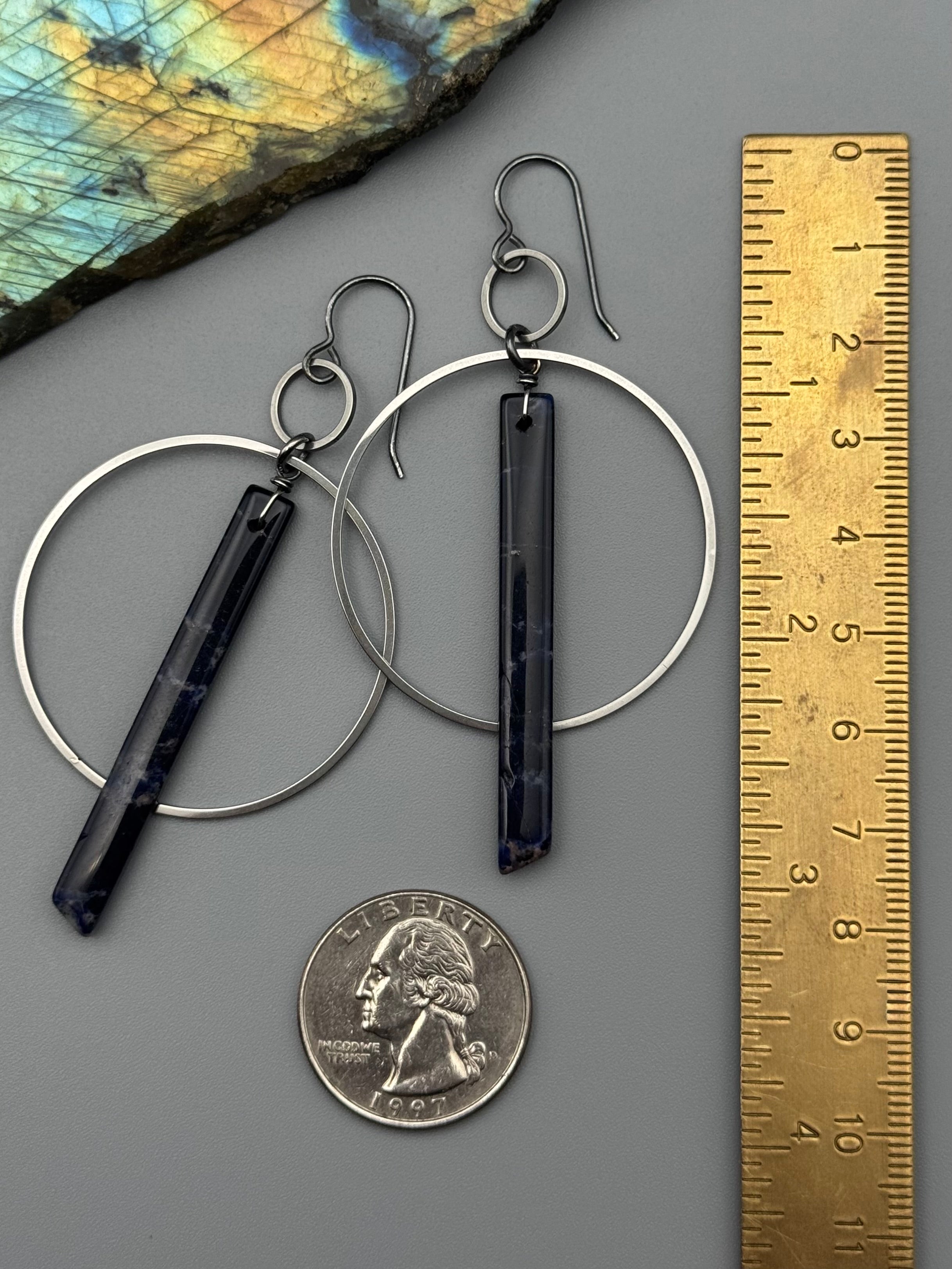 •EQUA-LUNA• sodalite + silver earrings