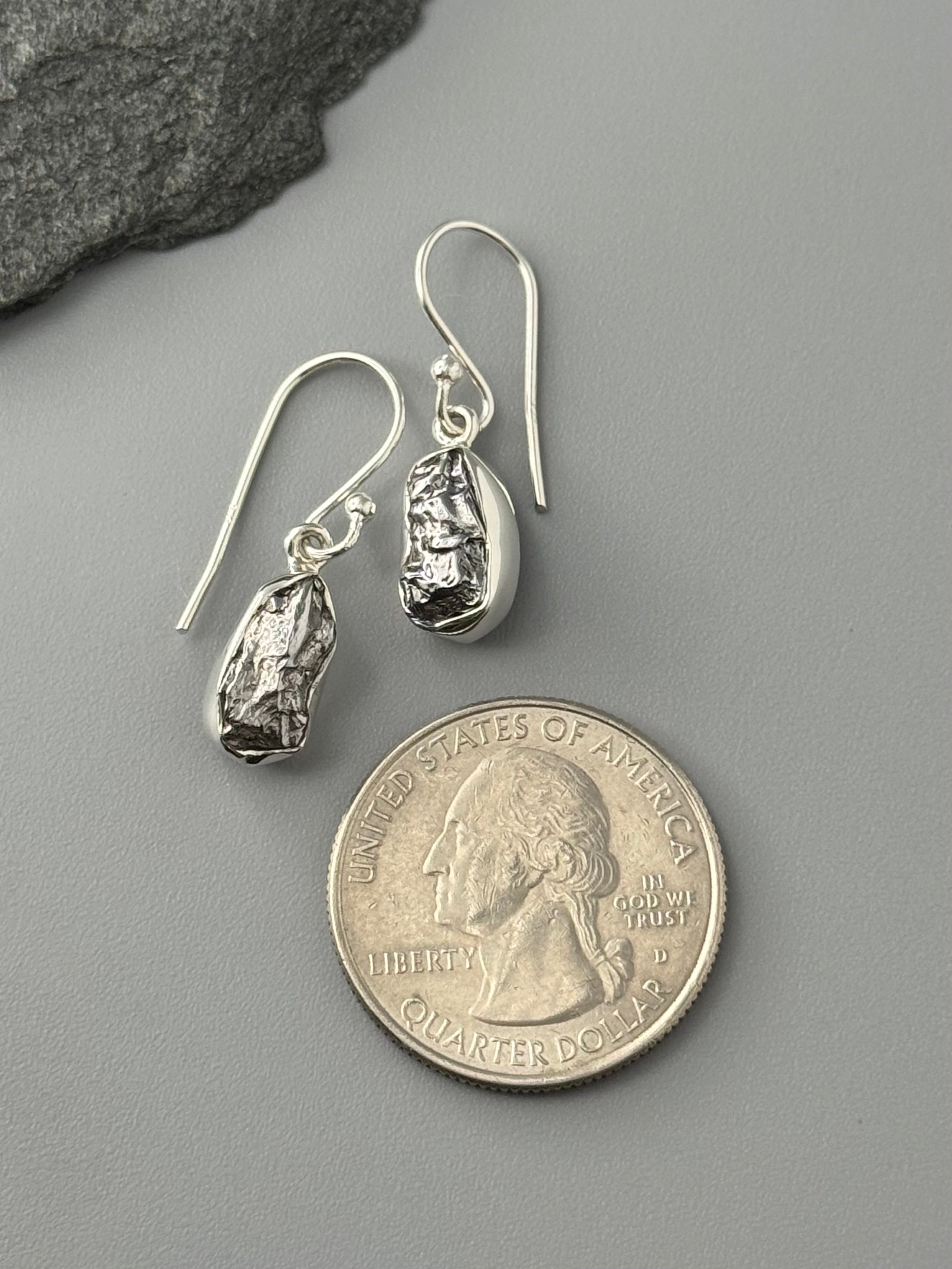 •METEORITE - FREEFORM - 1• silver dangle earrings