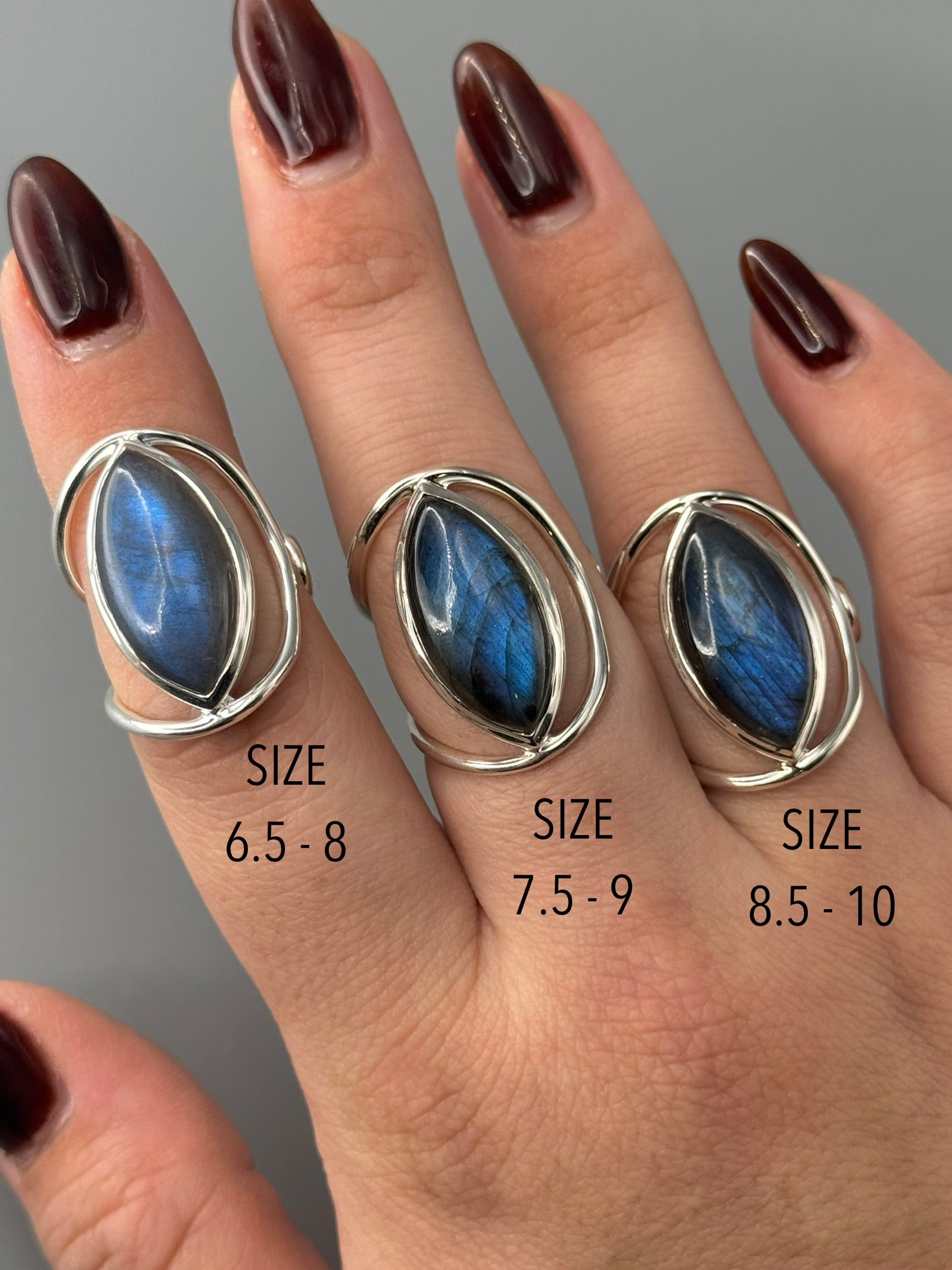 •LABRADORITE - ROUNDABOUT• adjustable silver ring