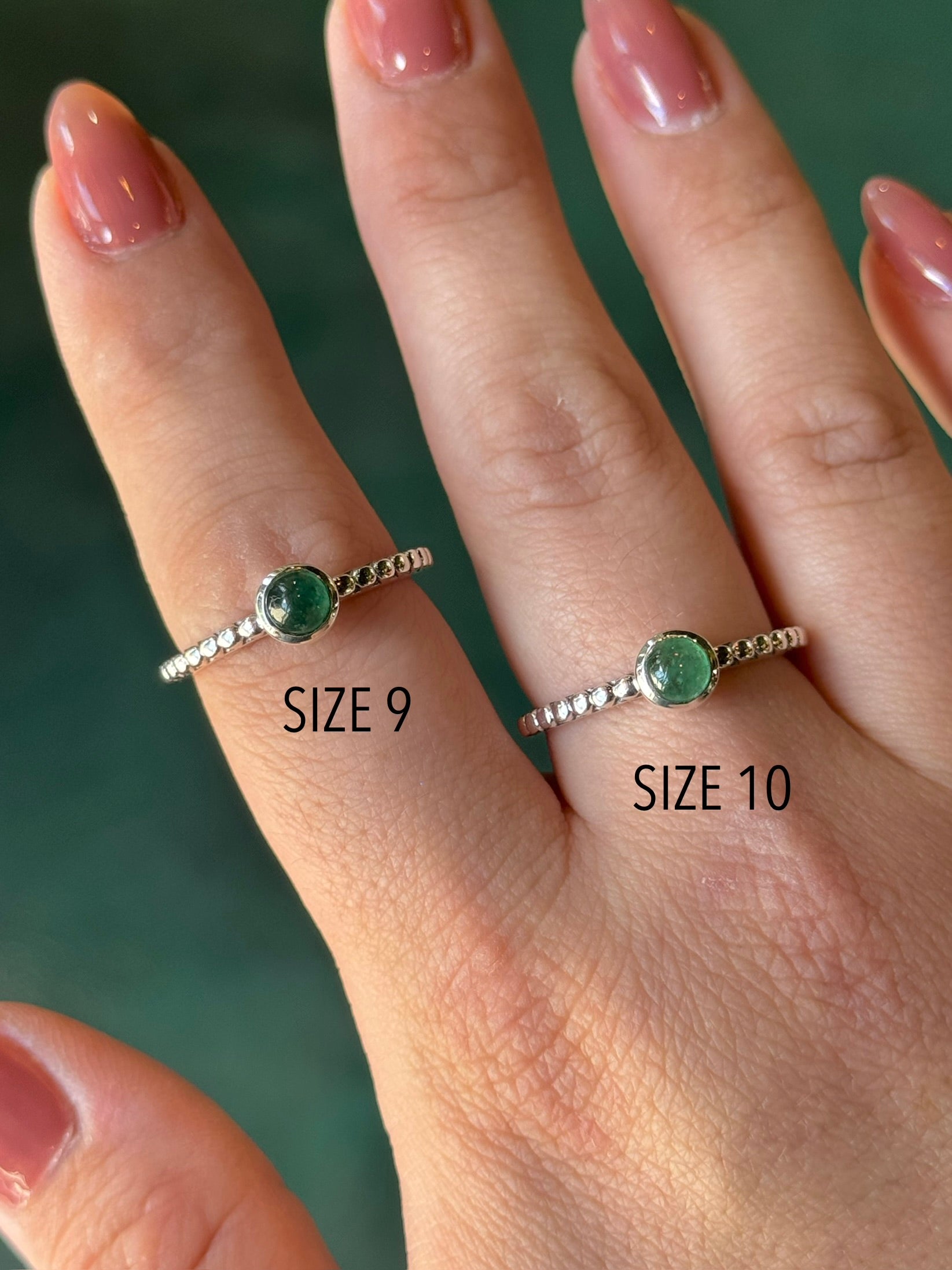 •EMERALD - DITSY• sterling silver ring (various sizes)