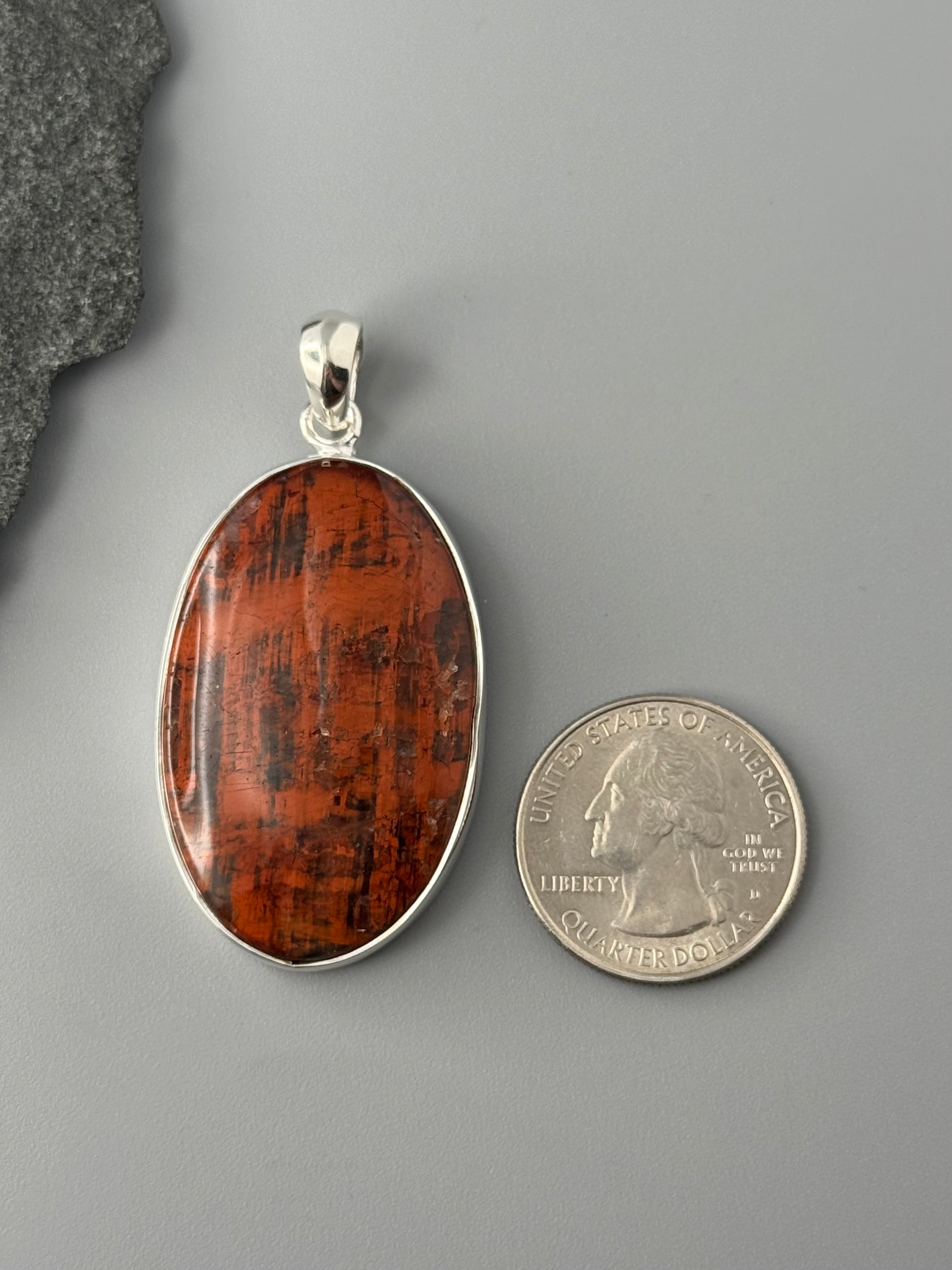 •RED PIETERSITE - MEDIUM OVAL• sterling silver pendant