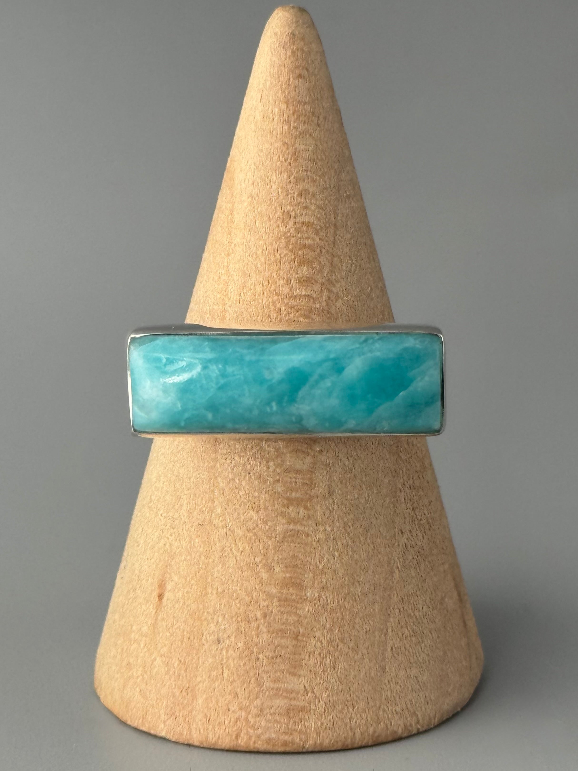 •AMAZONITE - BAR• sterling silver ring (various sizes)
