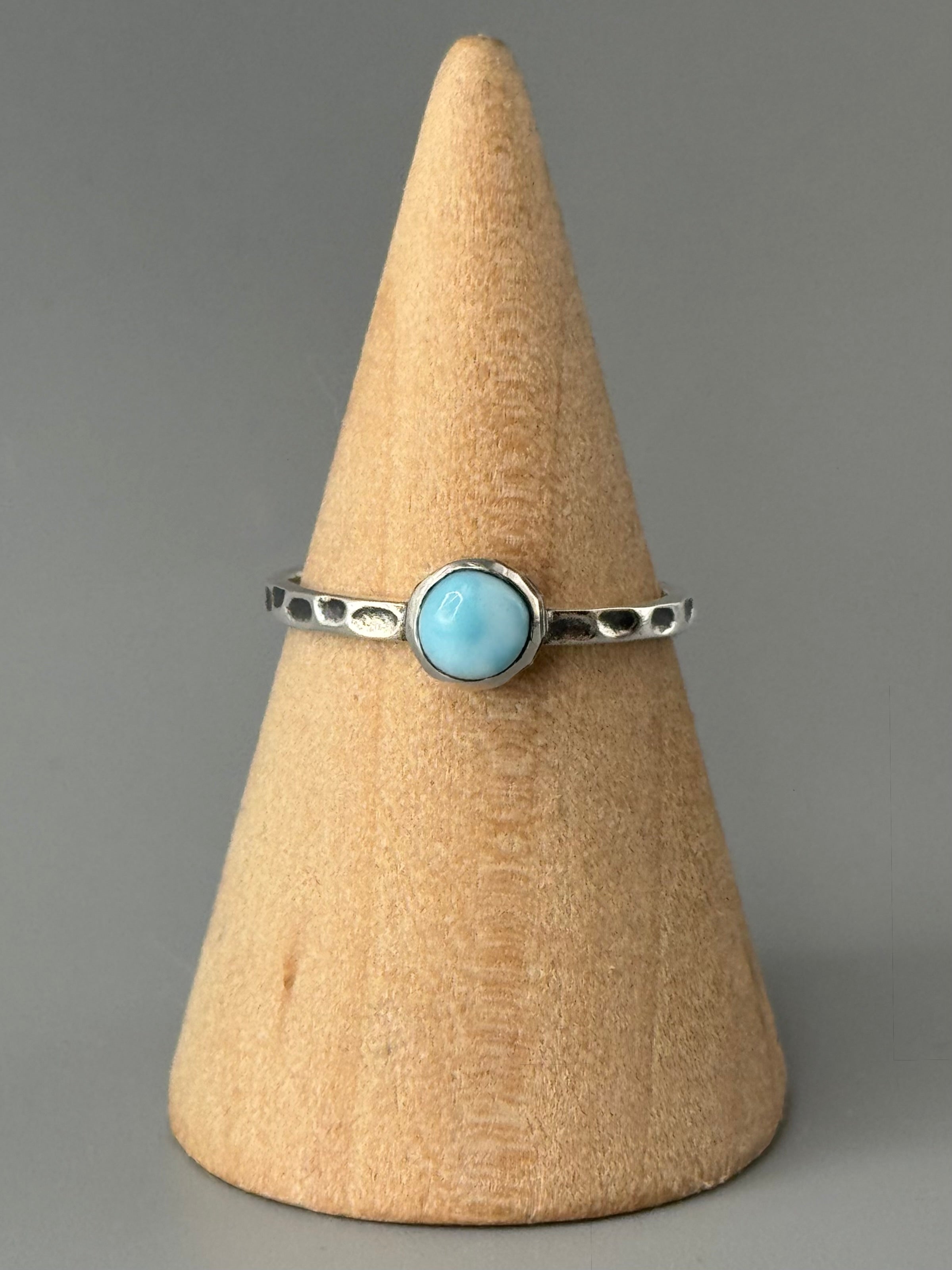 •LARIMAR - BITTY• sterling silver ring (size 8)